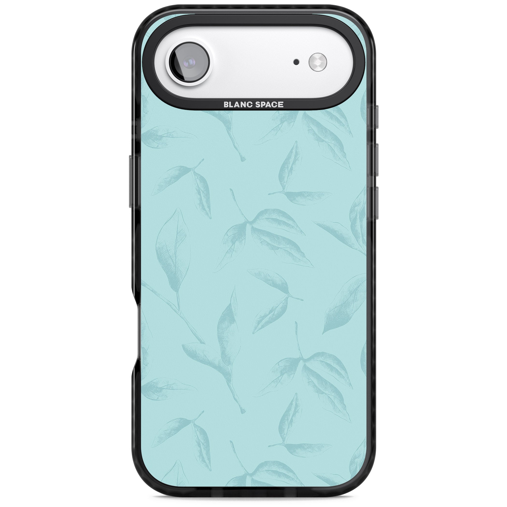 Blue Leaf Botanical iPhone 17 Air Impact Pro Black Phone Case