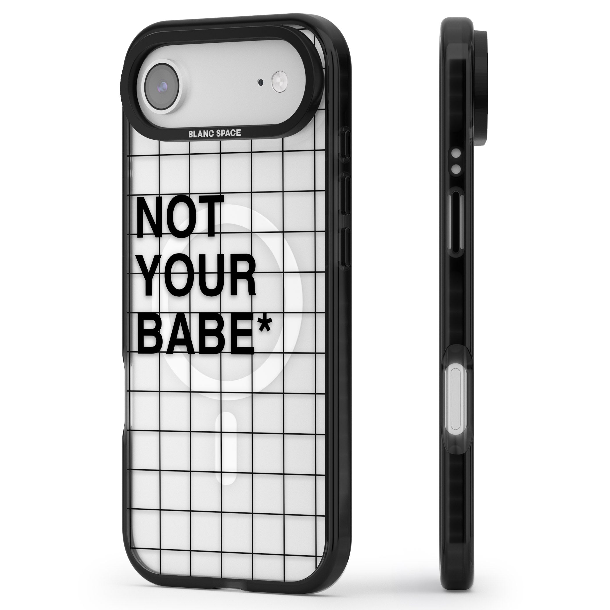 Not Your Babe iPhone 17 Air Impact Pro Black Phone Case Side Profile