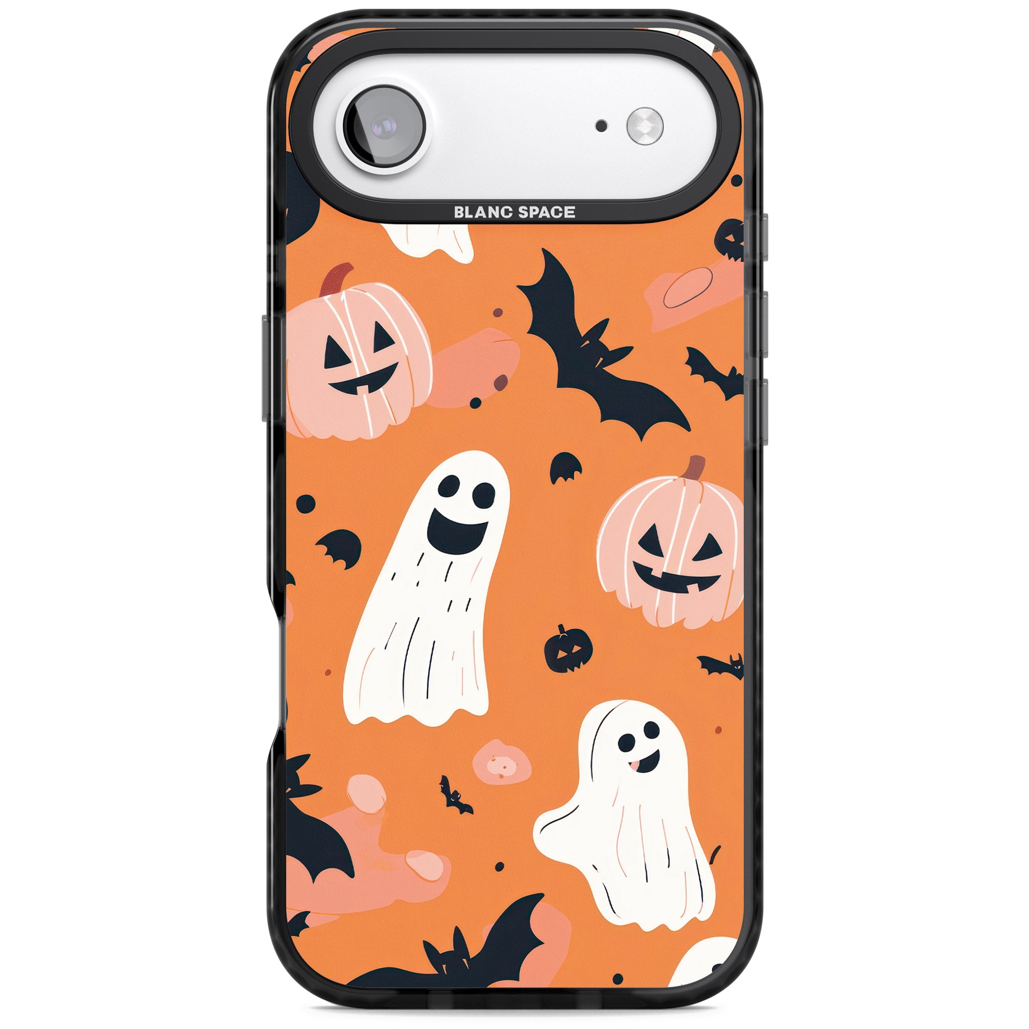 Orange Halloween Pattern iPhone 17 Air Impact Pro Black Phone Case