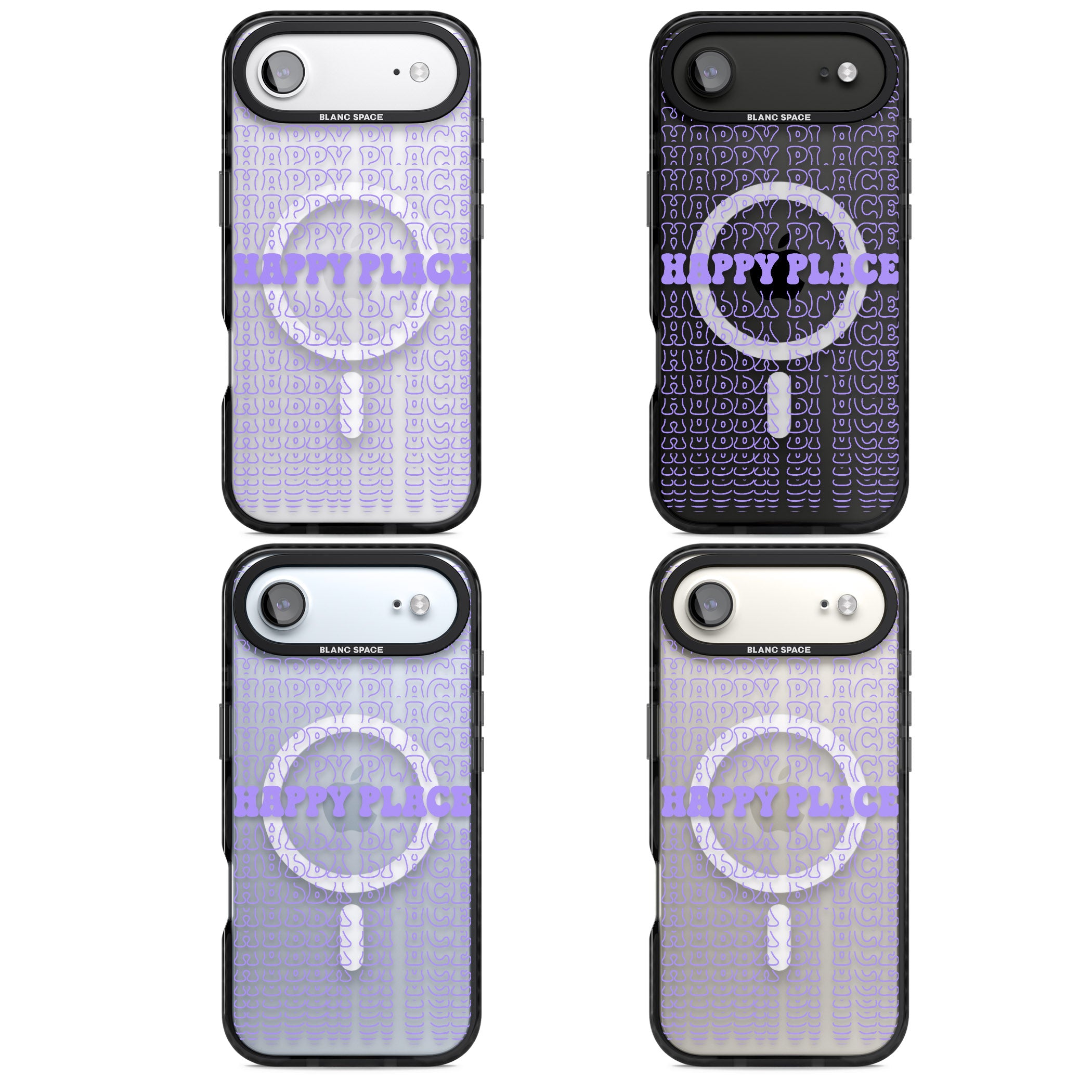 Happy Place (Purple) iPhone 17 Air Impact Pro Black Phone Case APT Impact Protection