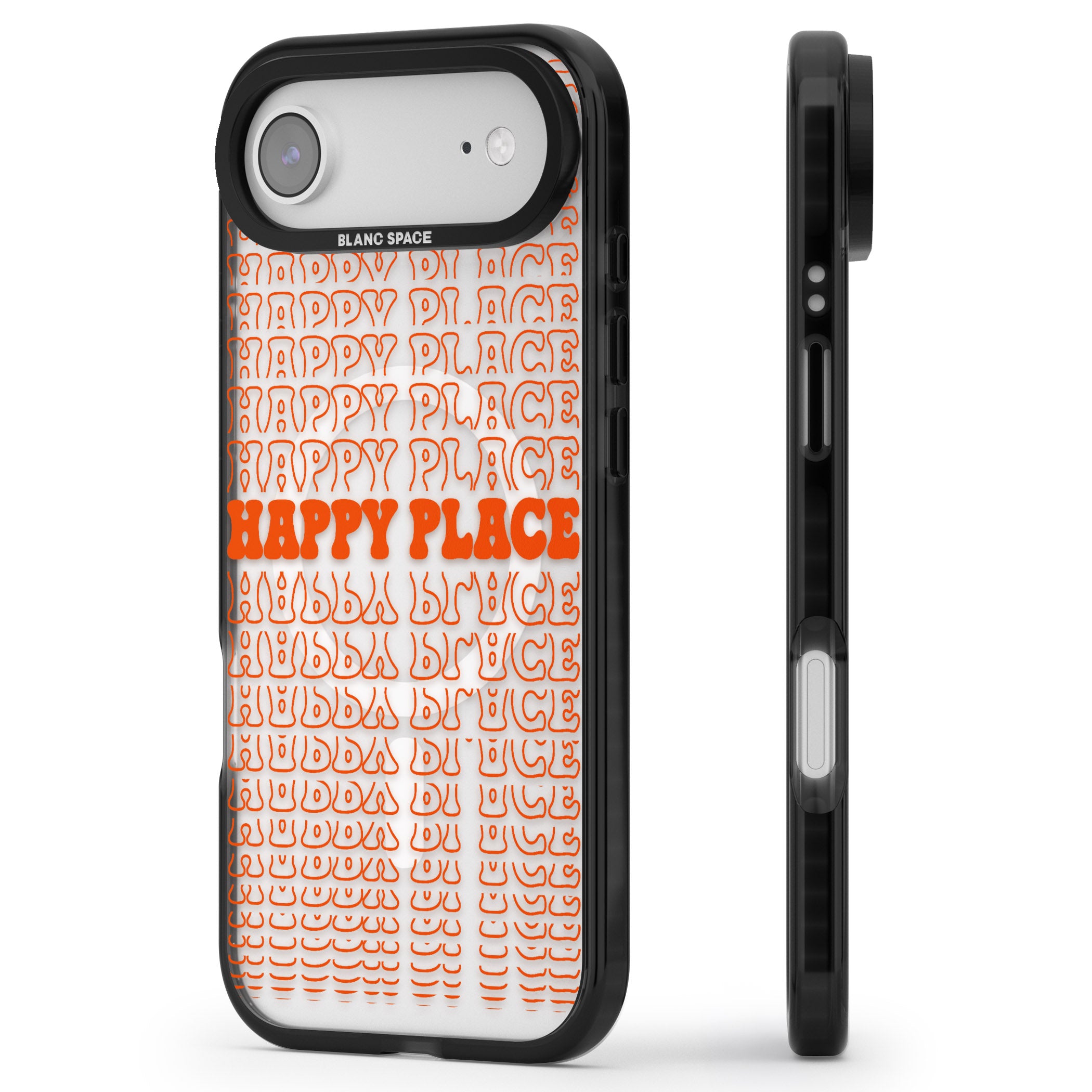 Happy Place (Orange) iPhone 17 Air Impact Pro Black Phone Case Side Profile