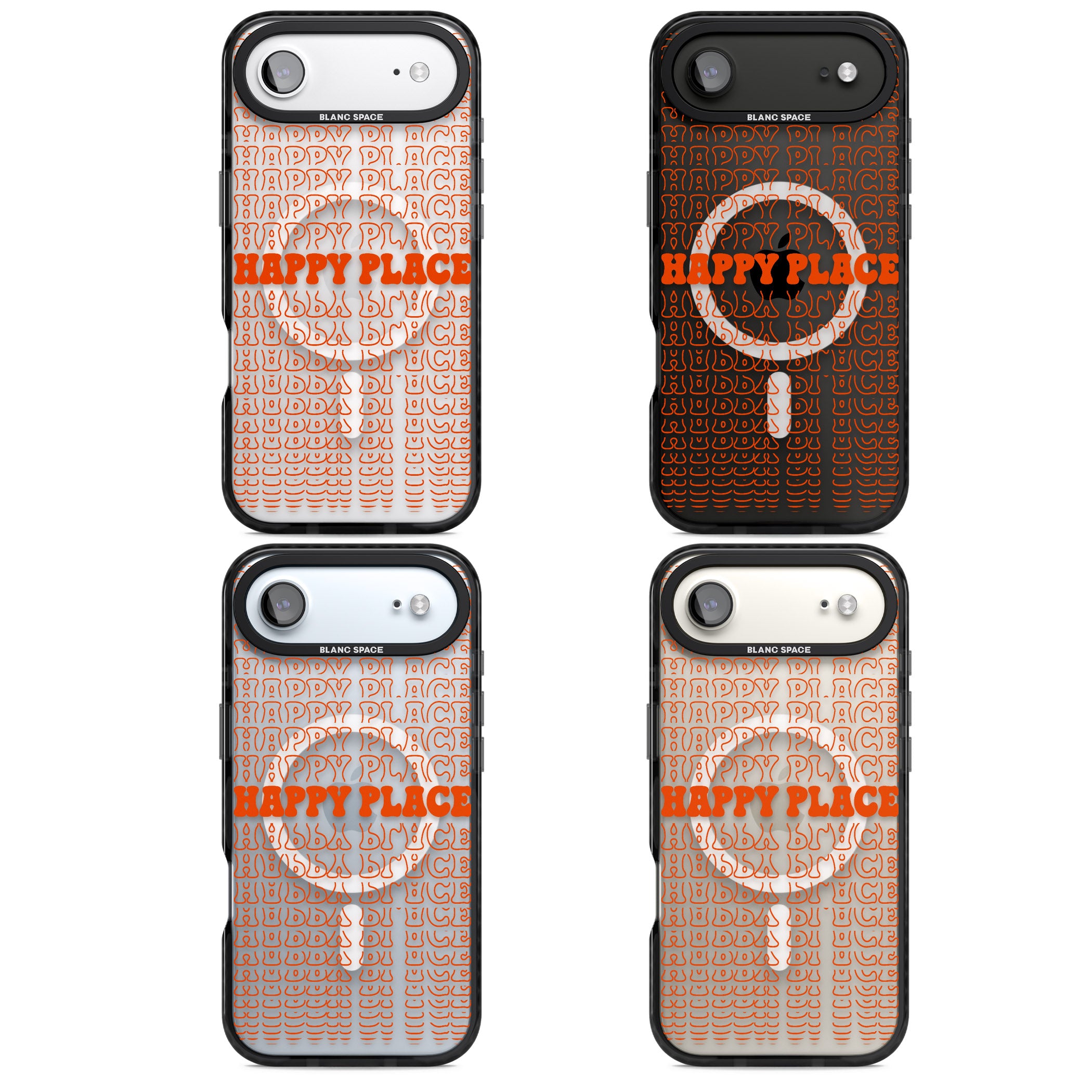 Happy Place (Orange) iPhone 17 Air Impact Pro Black Phone Case APT Impact Protection