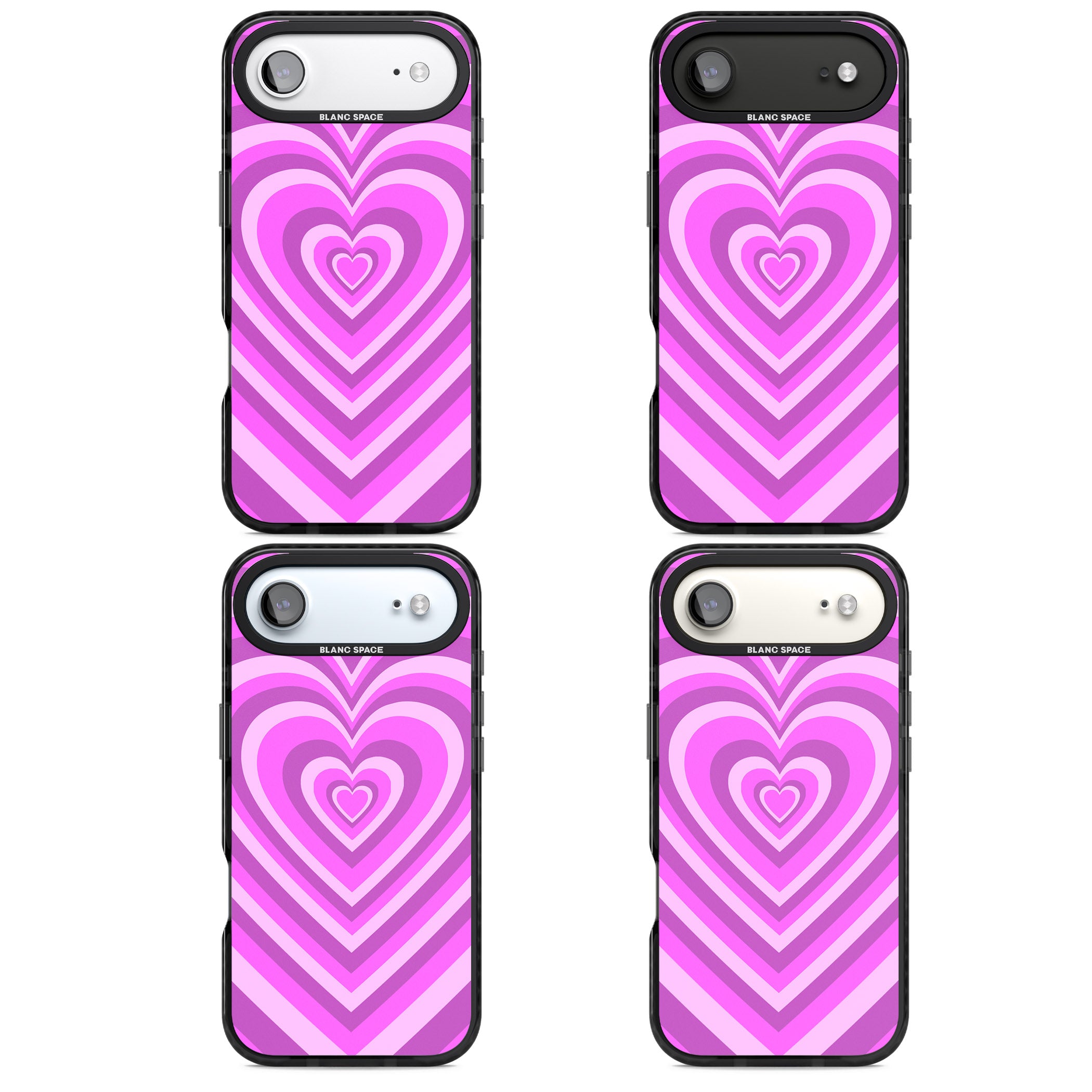 Pink Heart Illusion iPhone 17 Air Impact Pro Black Phone Case APT Impact Protection