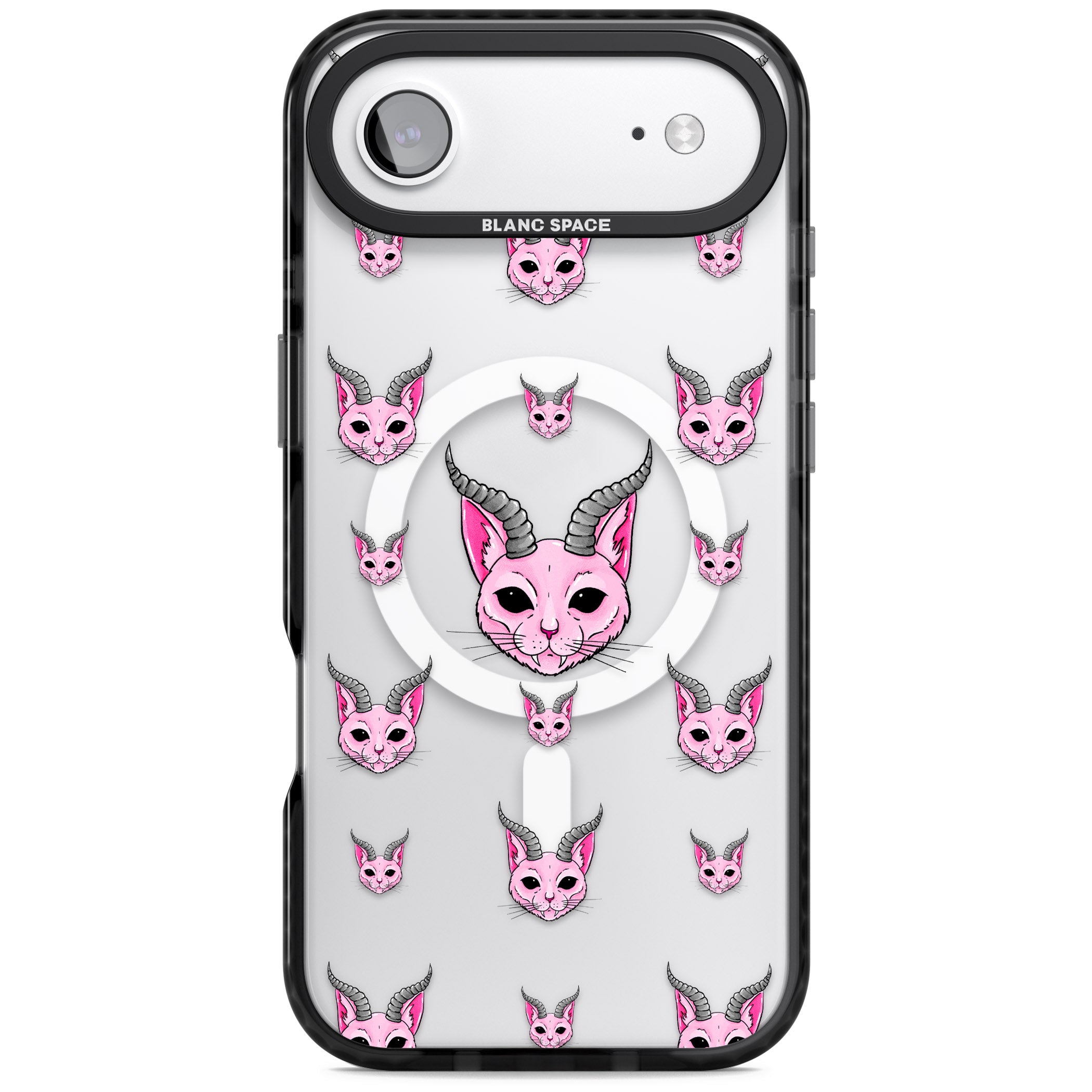 Demon Cat Pattern iPhone 17 Air Impact Pro Black Phone Case