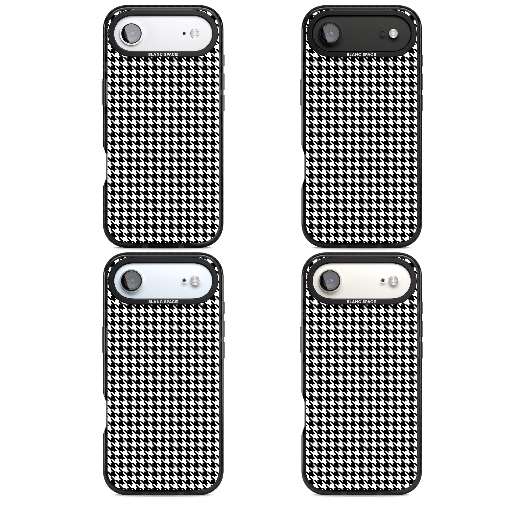 Black Houndstooth Pattern iPhone 17 Air Impact Pro Black Phone Case APT Impact Protection