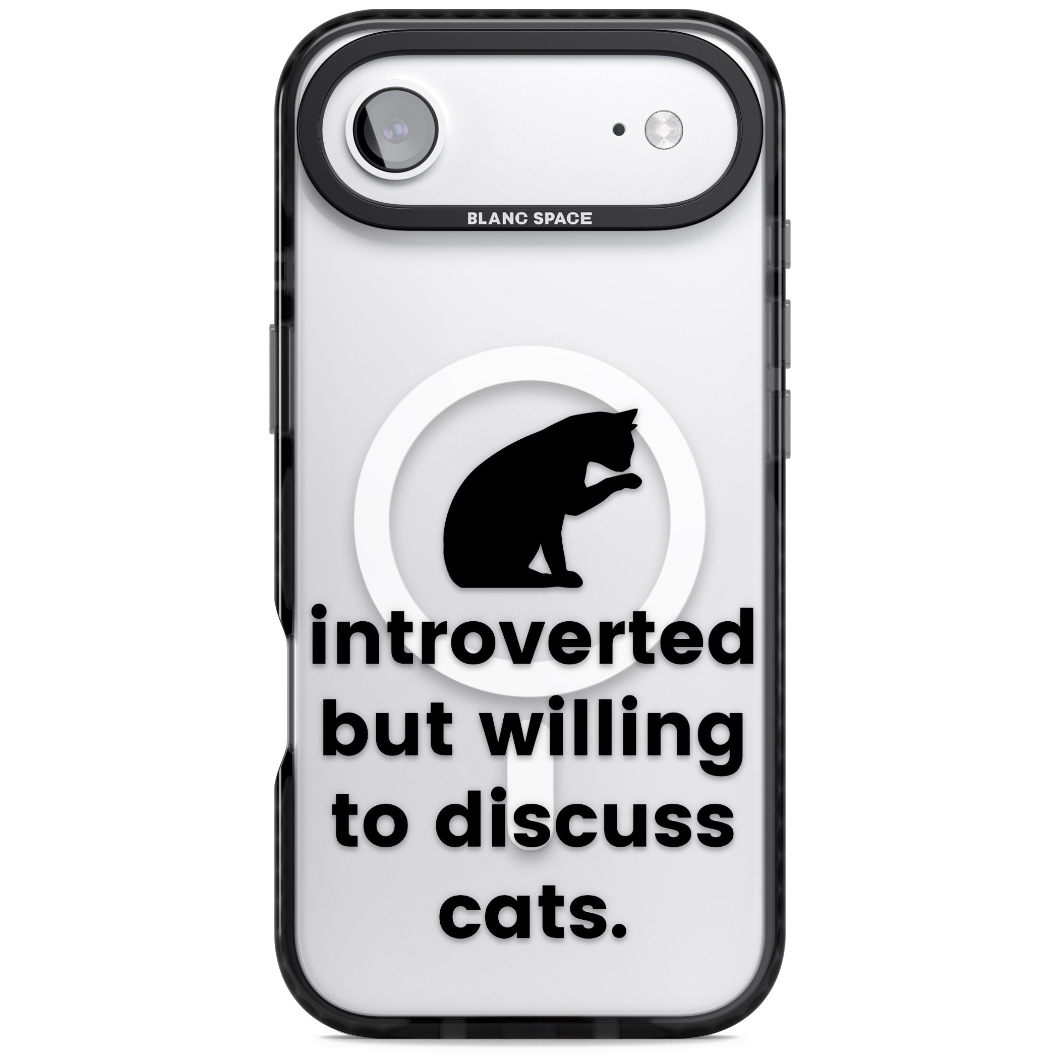 Introverted But Willing To Discuss Cats iPhone 17 Air Impact Pro Black Phone Case