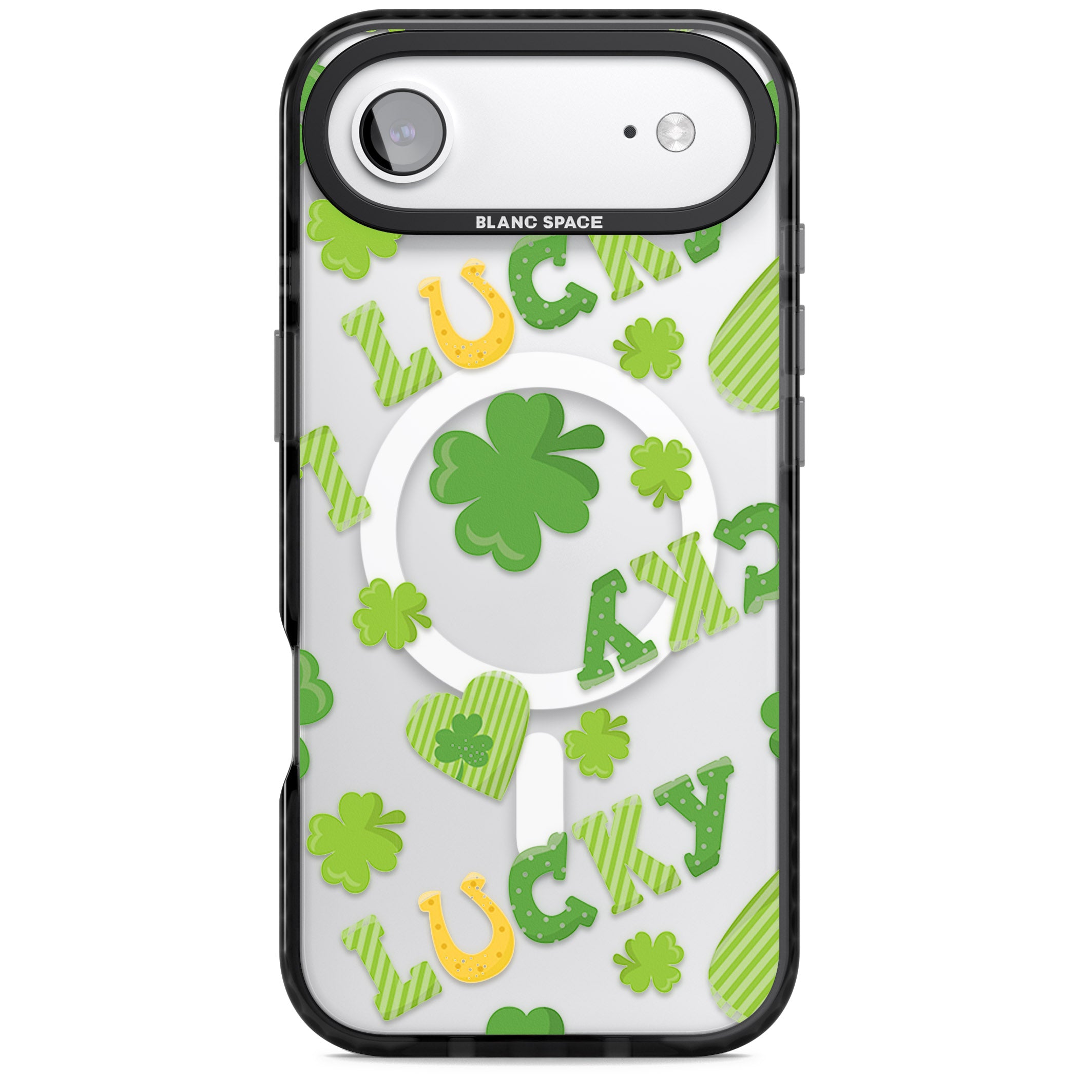 Lucky Irish Clover iPhone 17 Air Impact Pro Black Phone Case