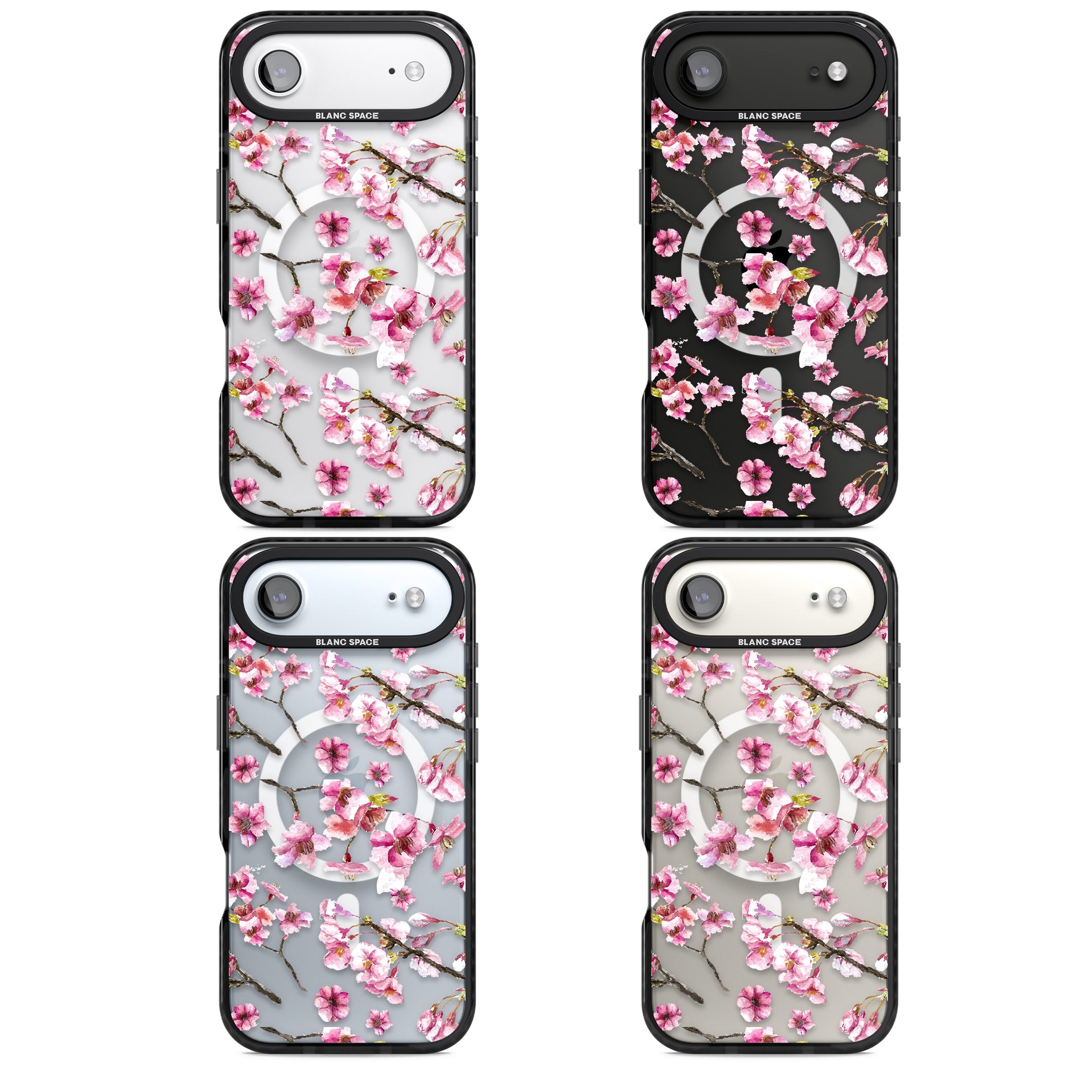 Sakura Bloom iPhone 17 Air Impact Pro Black Phone Case APT Impact Protection