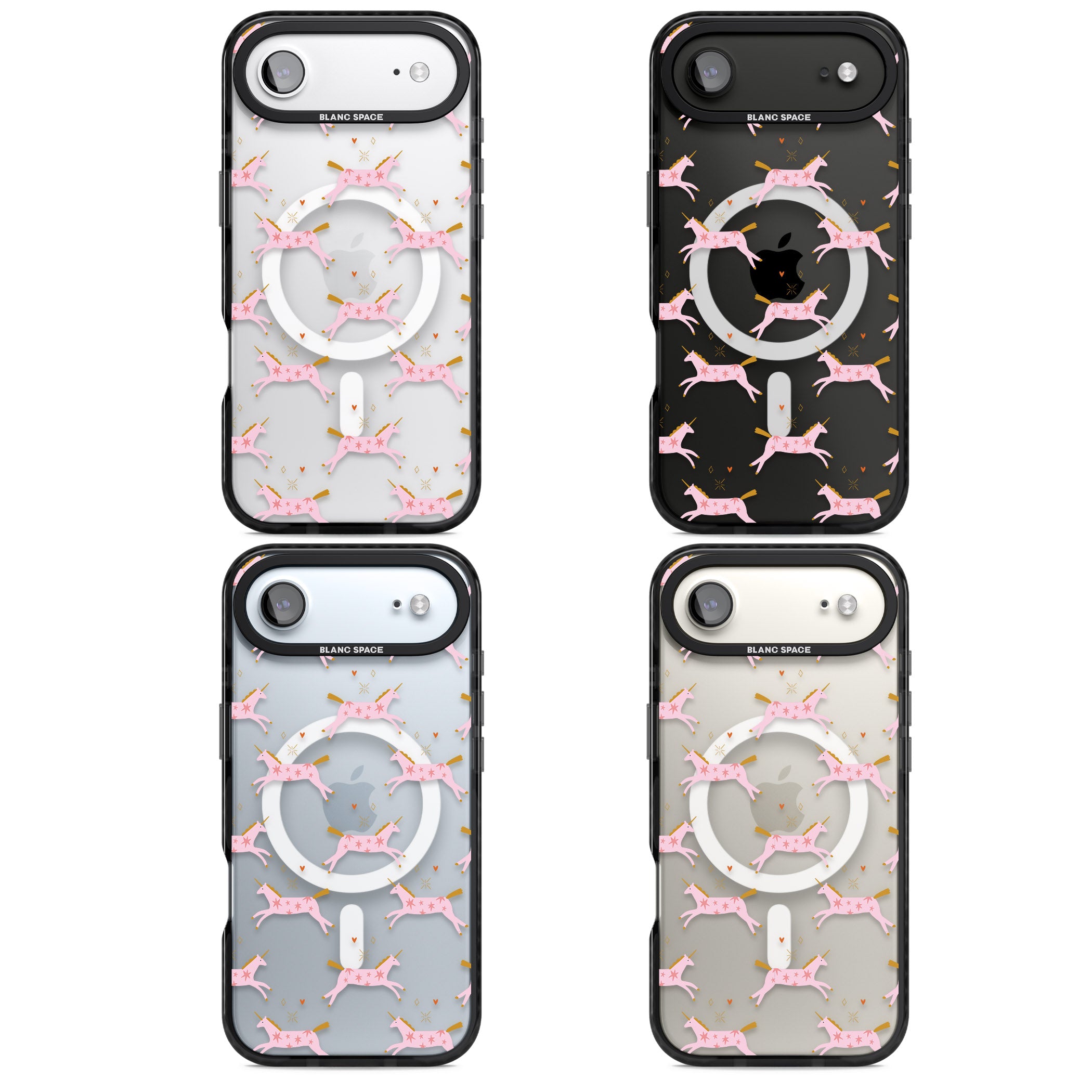 Pink Unicorn iPhone 17 Air Impact Pro Black Phone Case APT Impact Protection