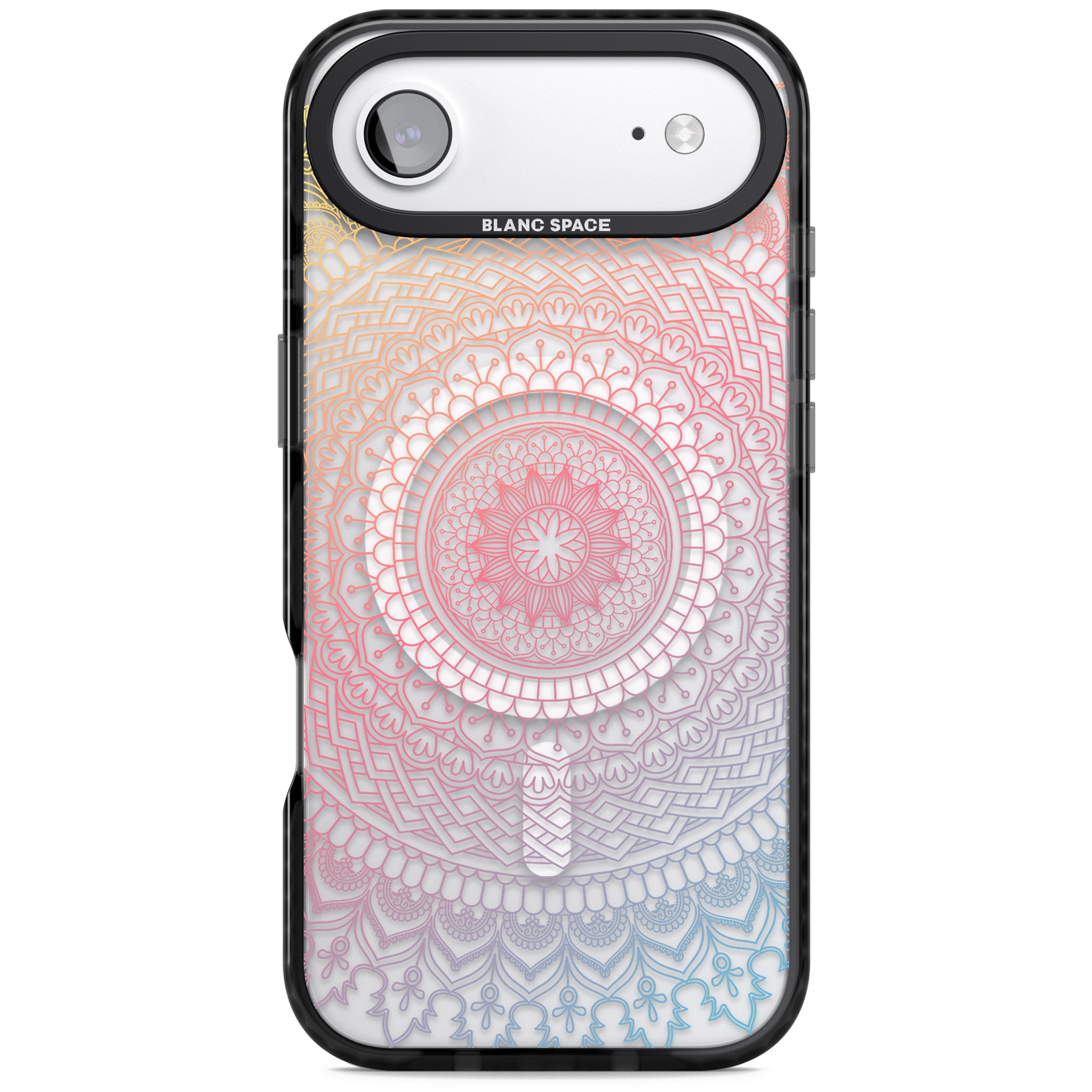 Rainbow Mandala iPhone 17 Air Impact Pro Black Phone Case