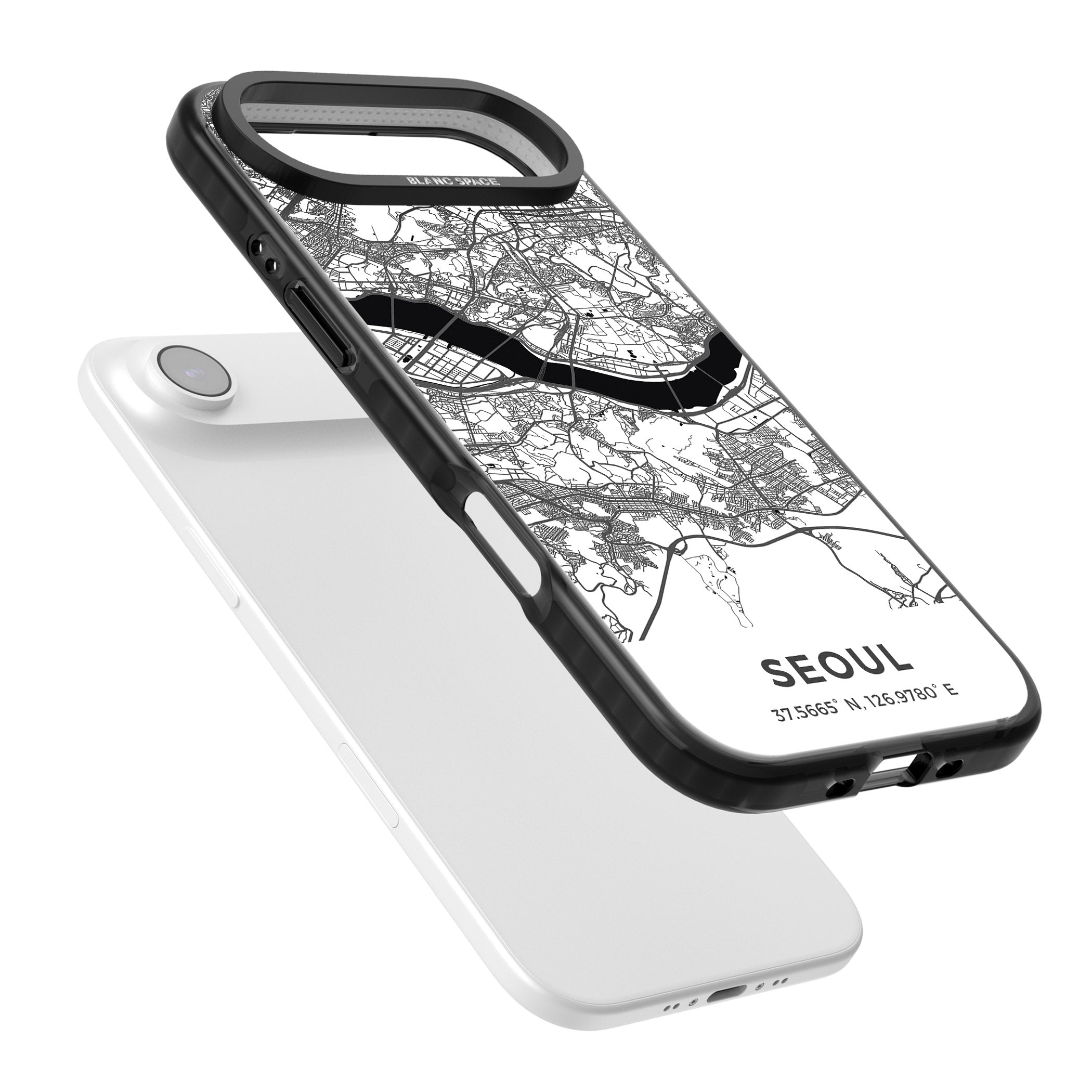 Seoul City Map iPhone 17 Air Impact Pro Black Phone Case Colours