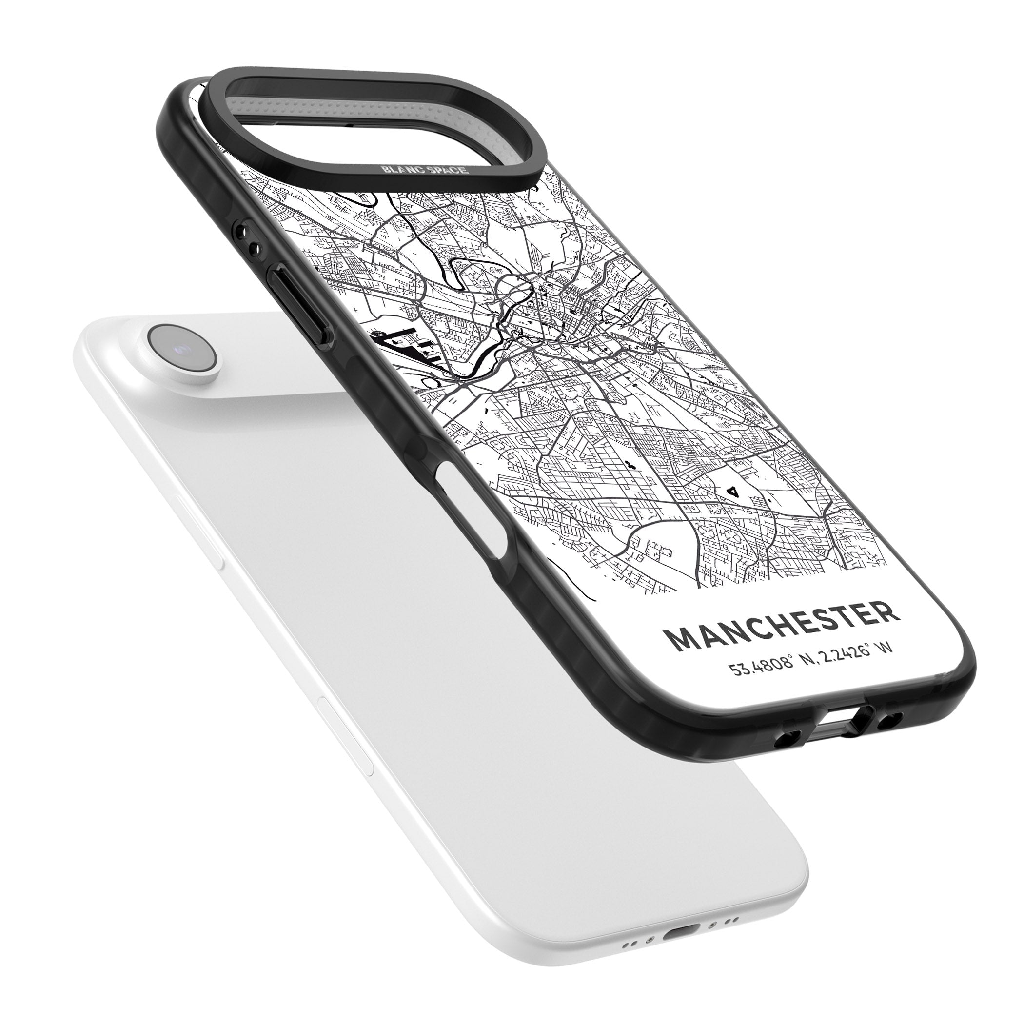 Manchester Map iPhone 17 Air Impact Pro Black Phone Case Colours