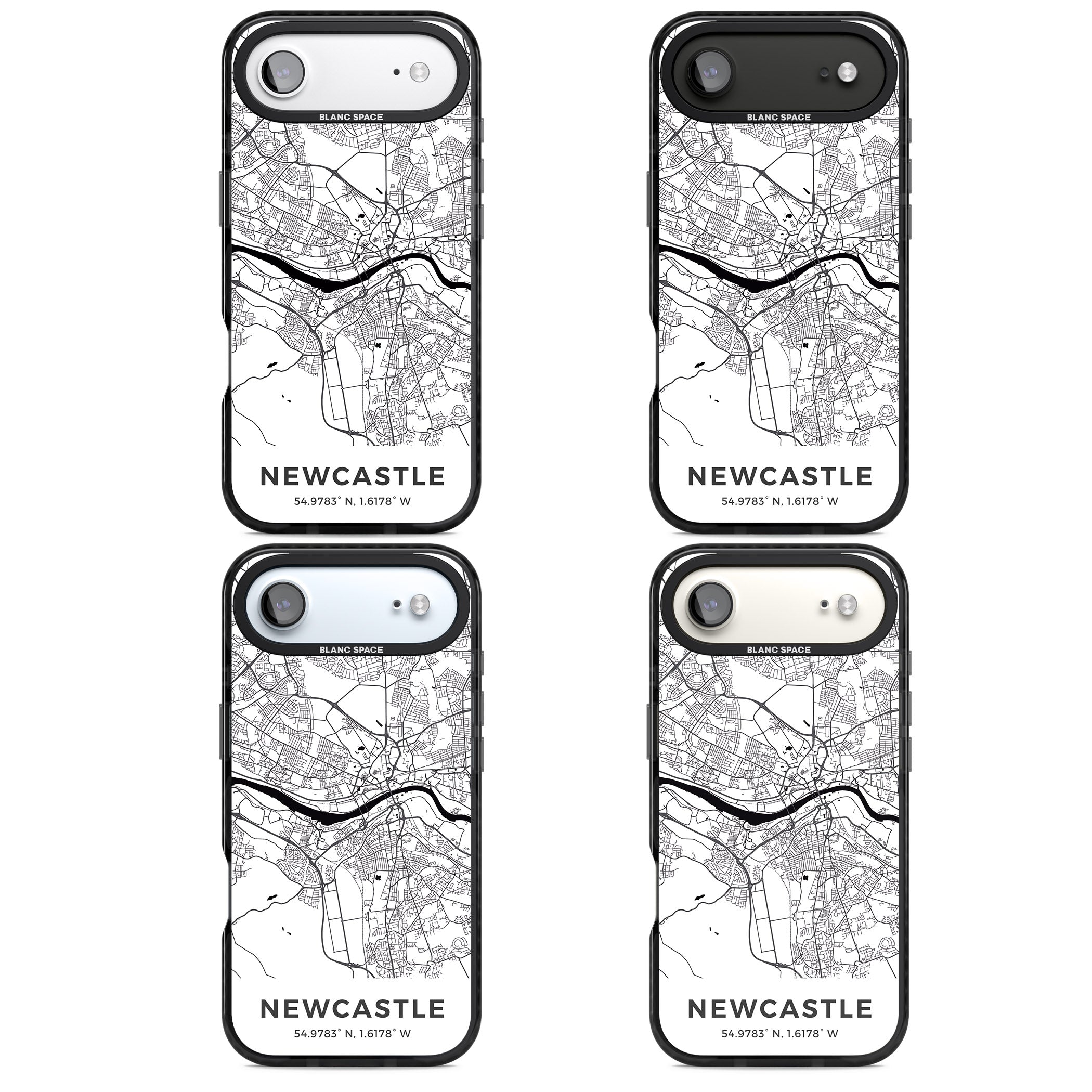 Newcastle City Map iPhone 17 Air Impact Pro Black Phone Case APT Impact Protection