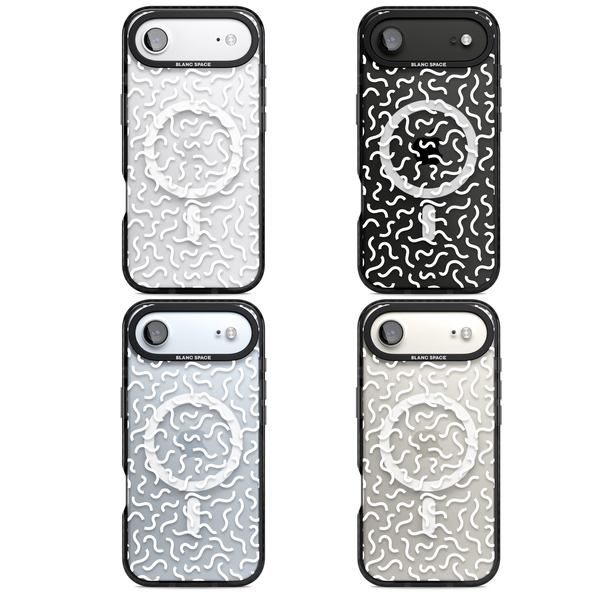 Black & White Wavy Pattern iPhone 17 Air Impact Pro Black Phone Case APT Impact Protection