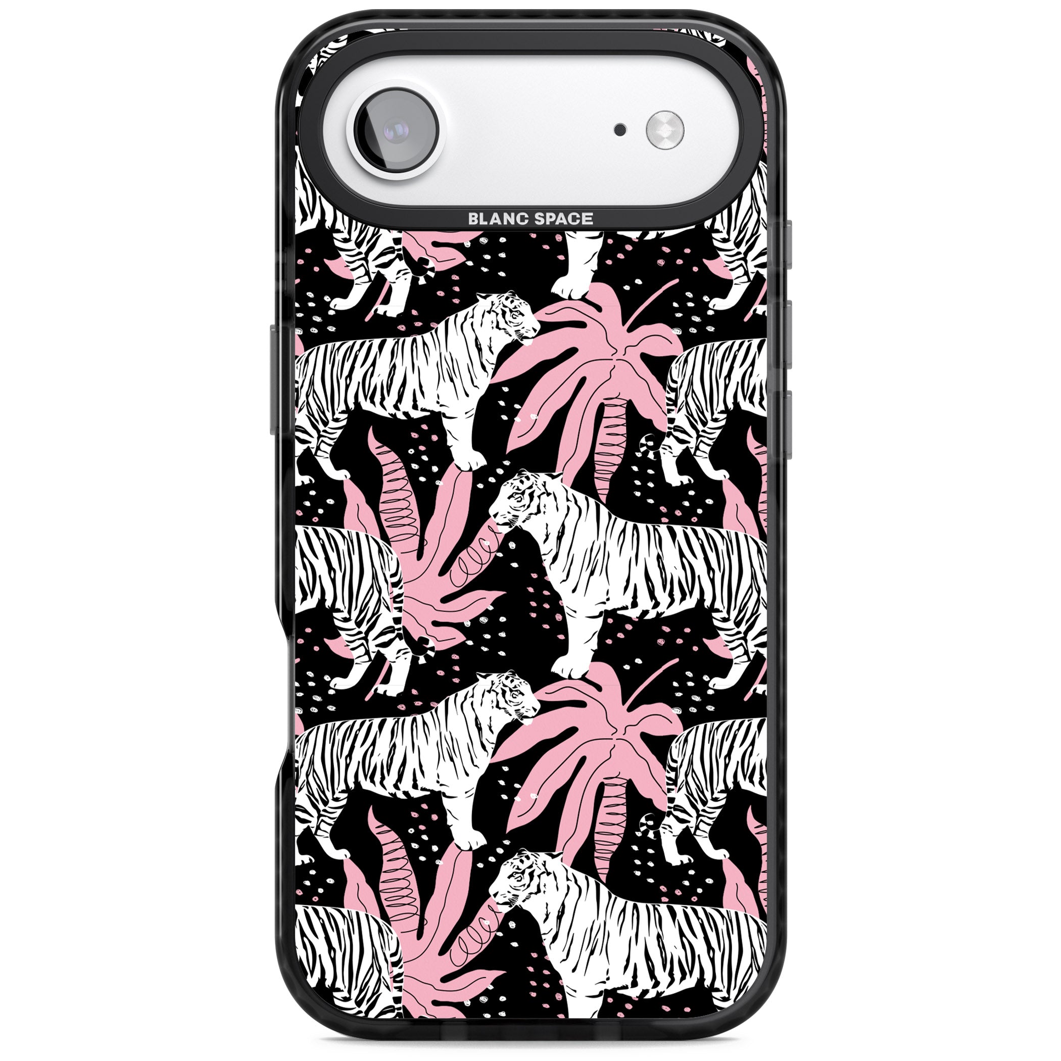 Pink Jungle Tiger iPhone 17 Air Impact Pro Black Phone Case