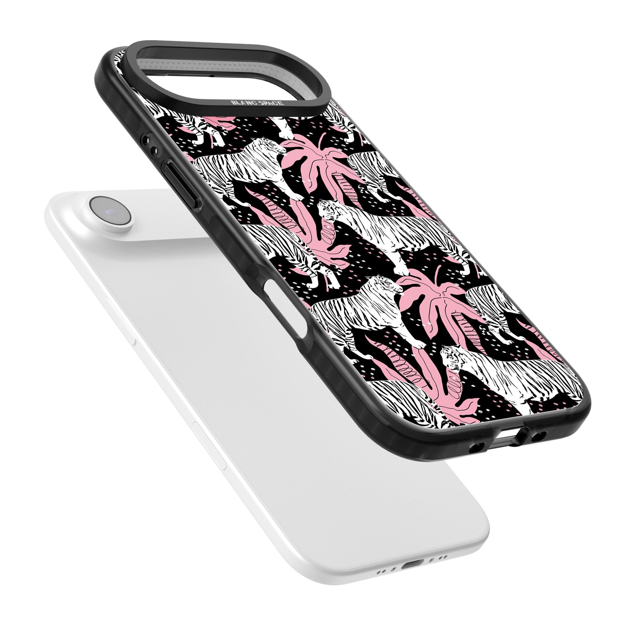 Pink Jungle Tiger iPhone 17 Air Impact Pro Black Phone Case Colours