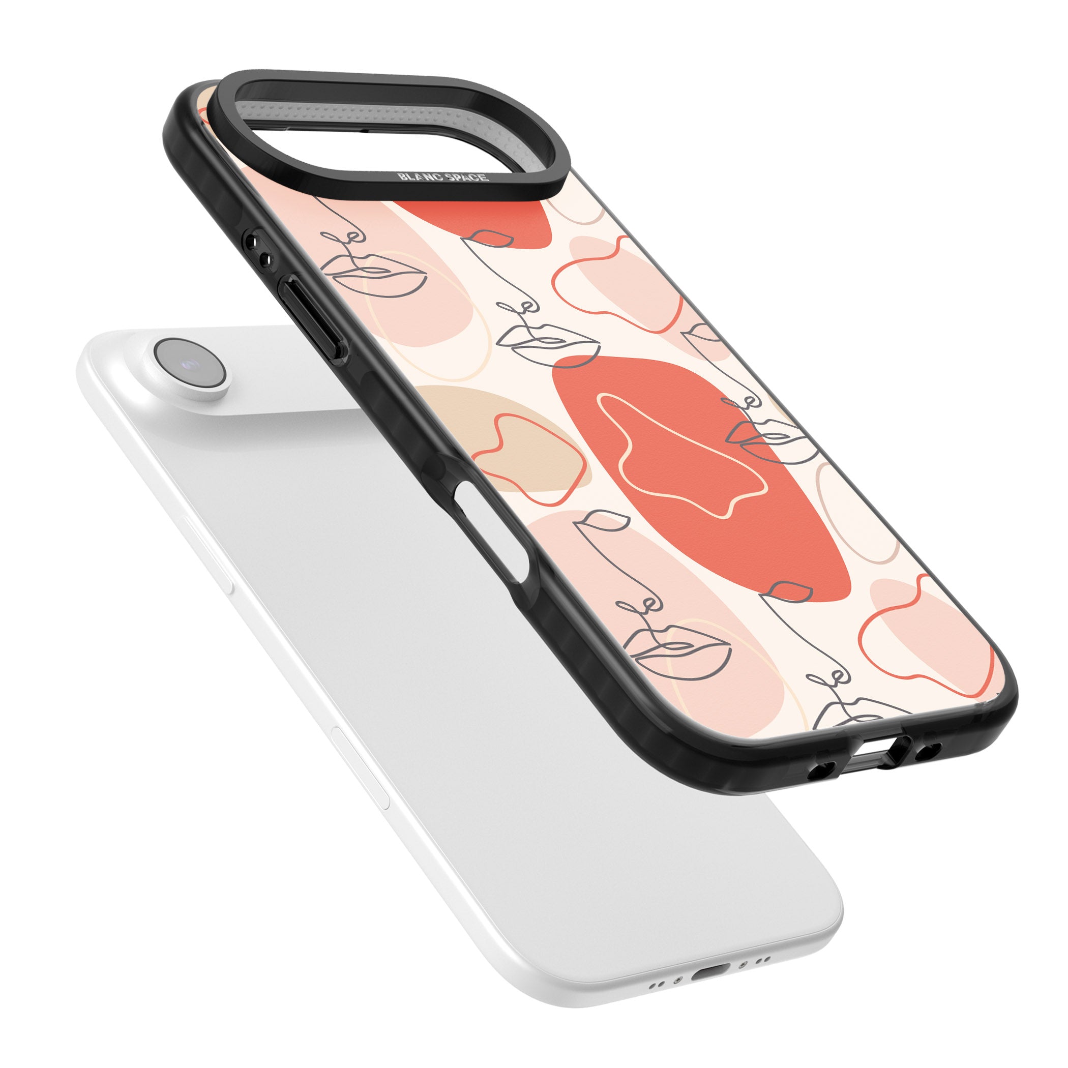 Abstract Face Line Art iPhone 17 Air Impact Pro Black Phone Case Colours