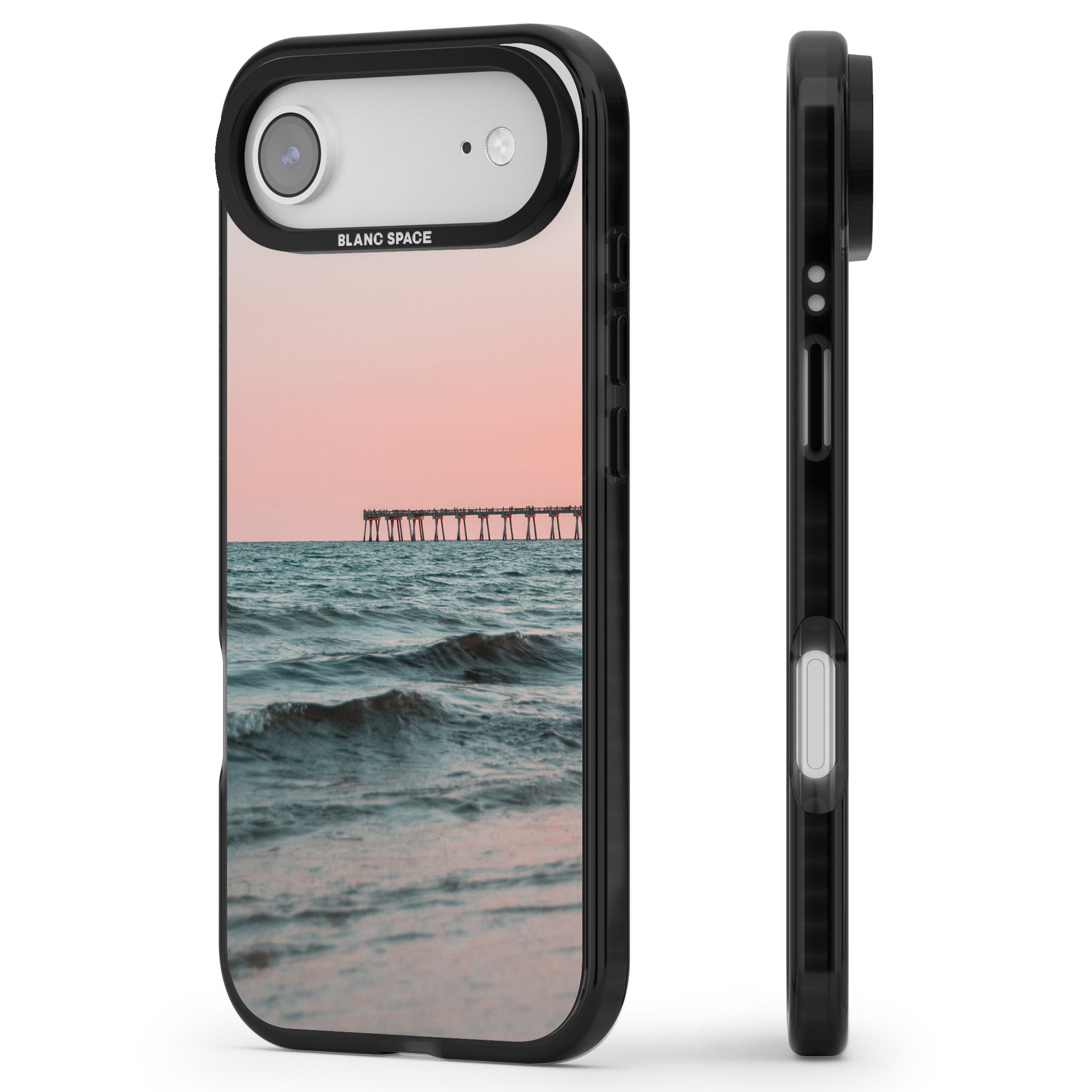 Sunset Pier iPhone 17 Air Impact Pro Black Phone Case Side Profile