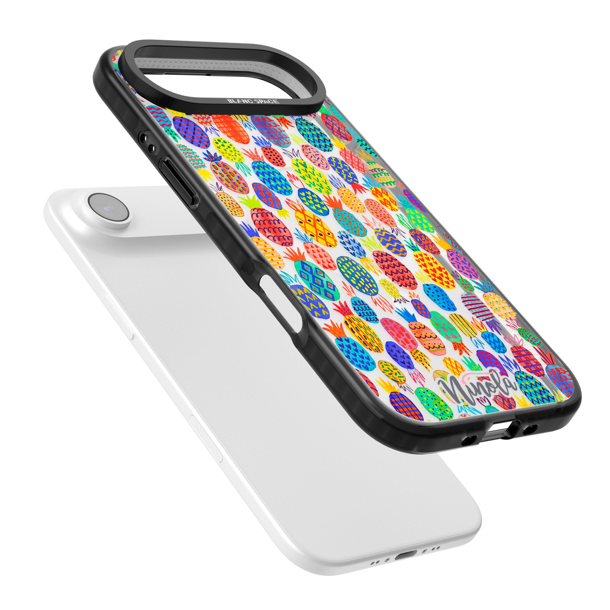 Vibrant Pineapple Pattern iPhone 17 Air Impact Pro Black Phone Case Colours