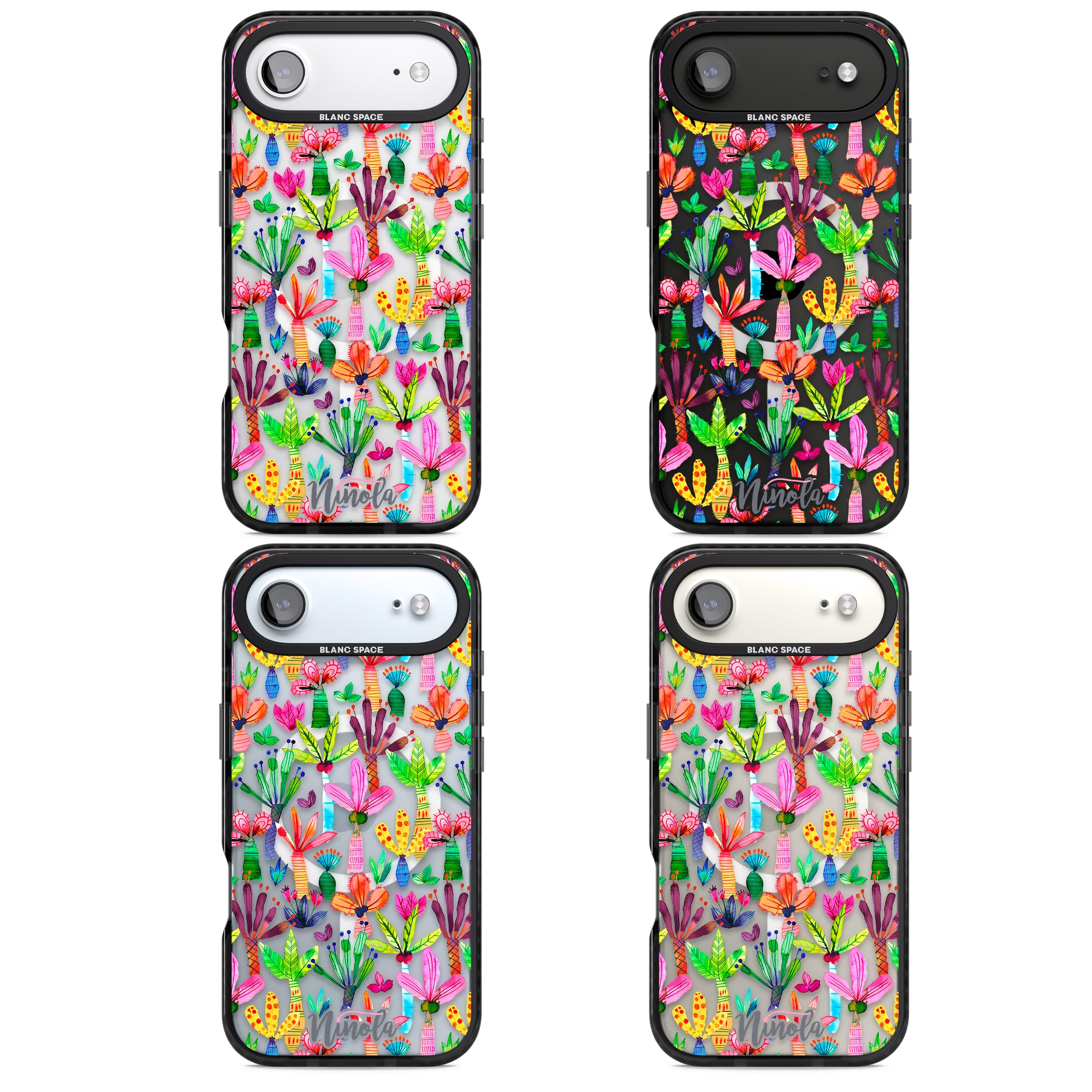 Tropical Botanical iPhone 17 Air Impact Pro Black Phone Case APT Impact Protection