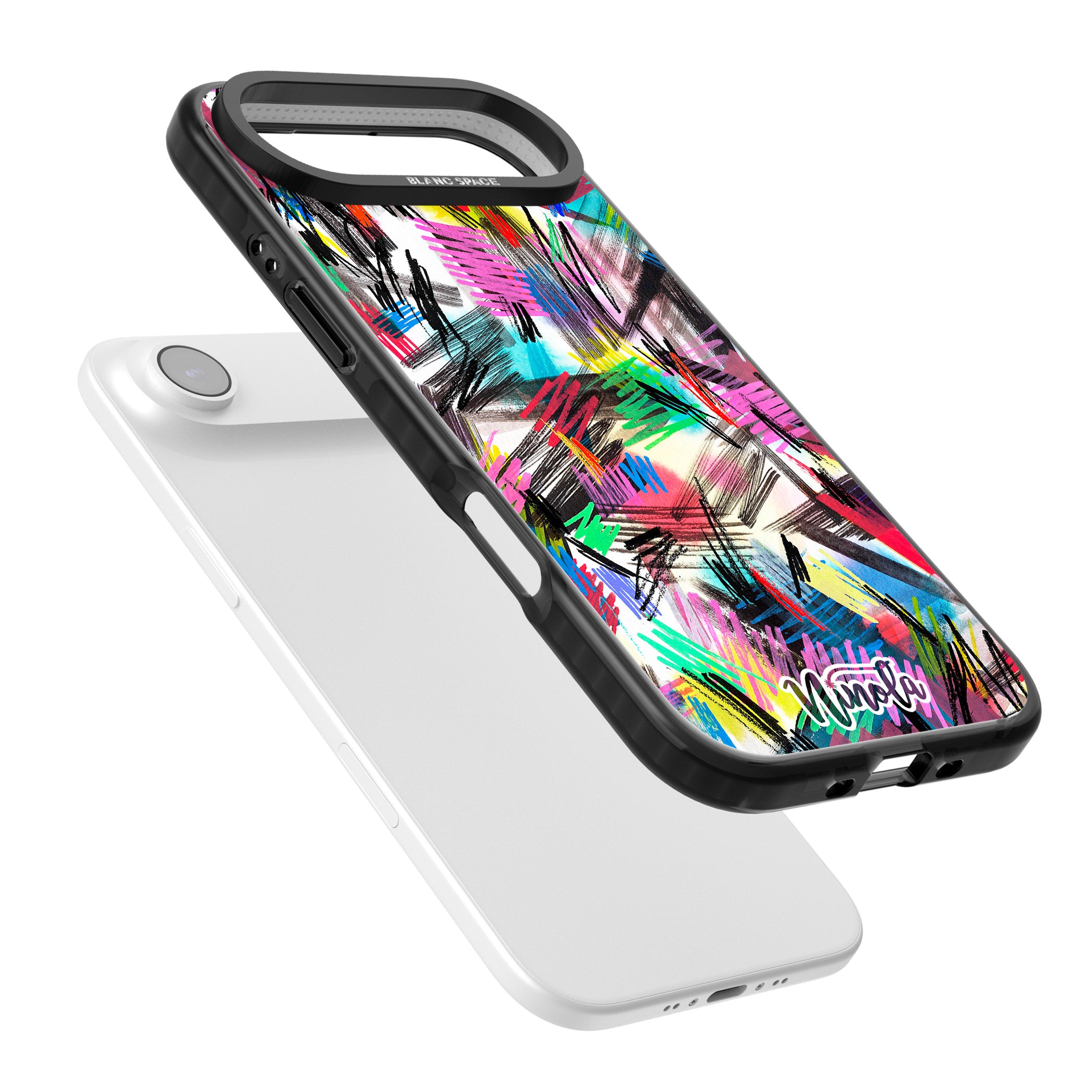 Wild Strokes Rainbow iPhone 17 Air Impact Pro Black Phone Case Colours