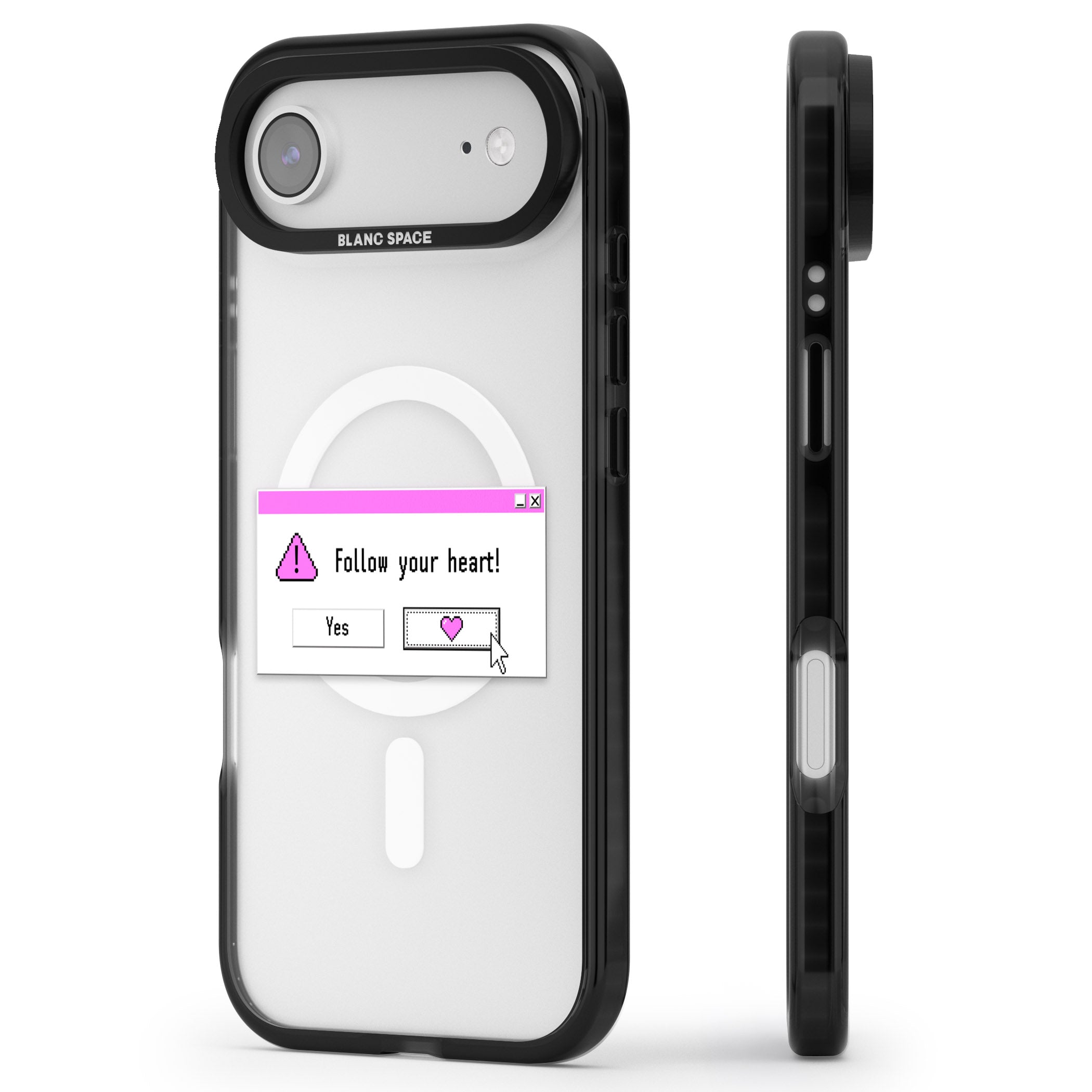 Follow Your Heart.Exe iPhone 17 Air Impact Pro Black Phone Case Side Profile
