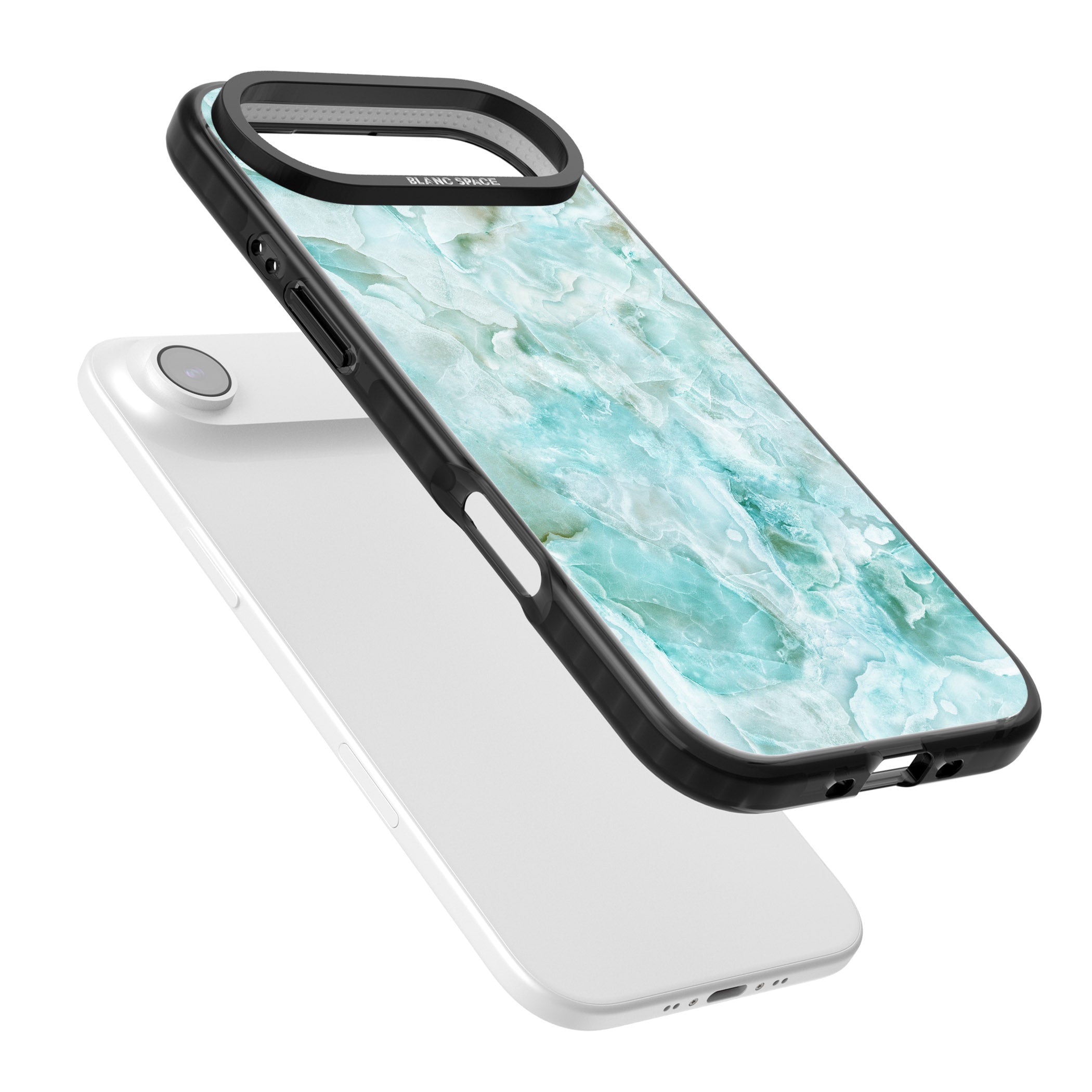 Aqua Onyx Marble iPhone 17 Air Impact Pro Black Phone Case Colours
