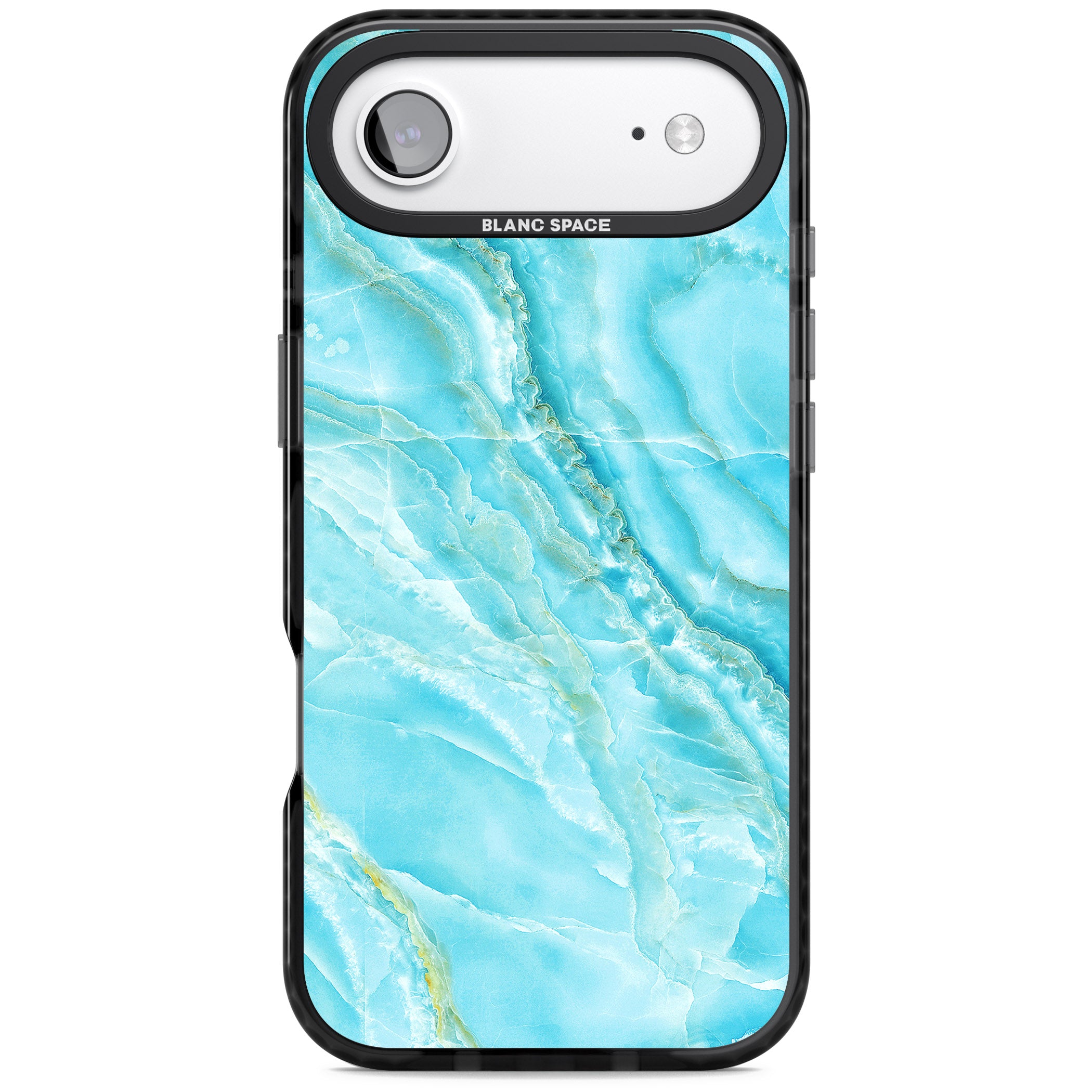Blue Onyx Marble iPhone 17 Air Impact Pro Black Phone Case