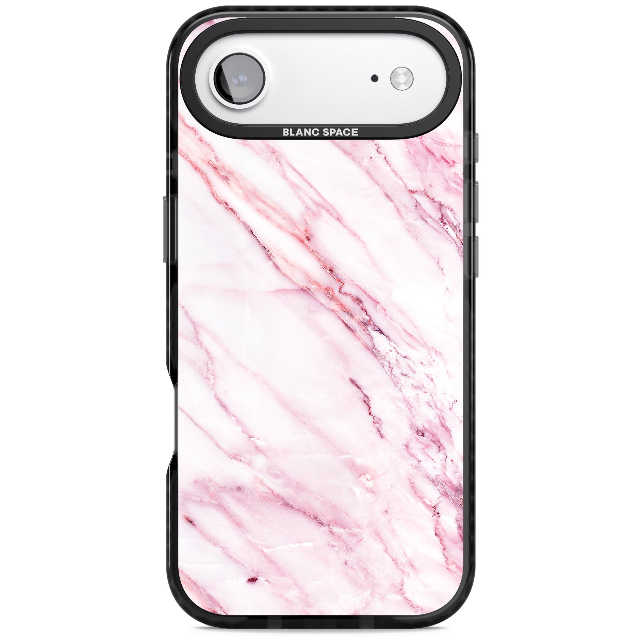 White Pink Onyx Marble iPhone 17 Air Impact Pro Black Phone Case