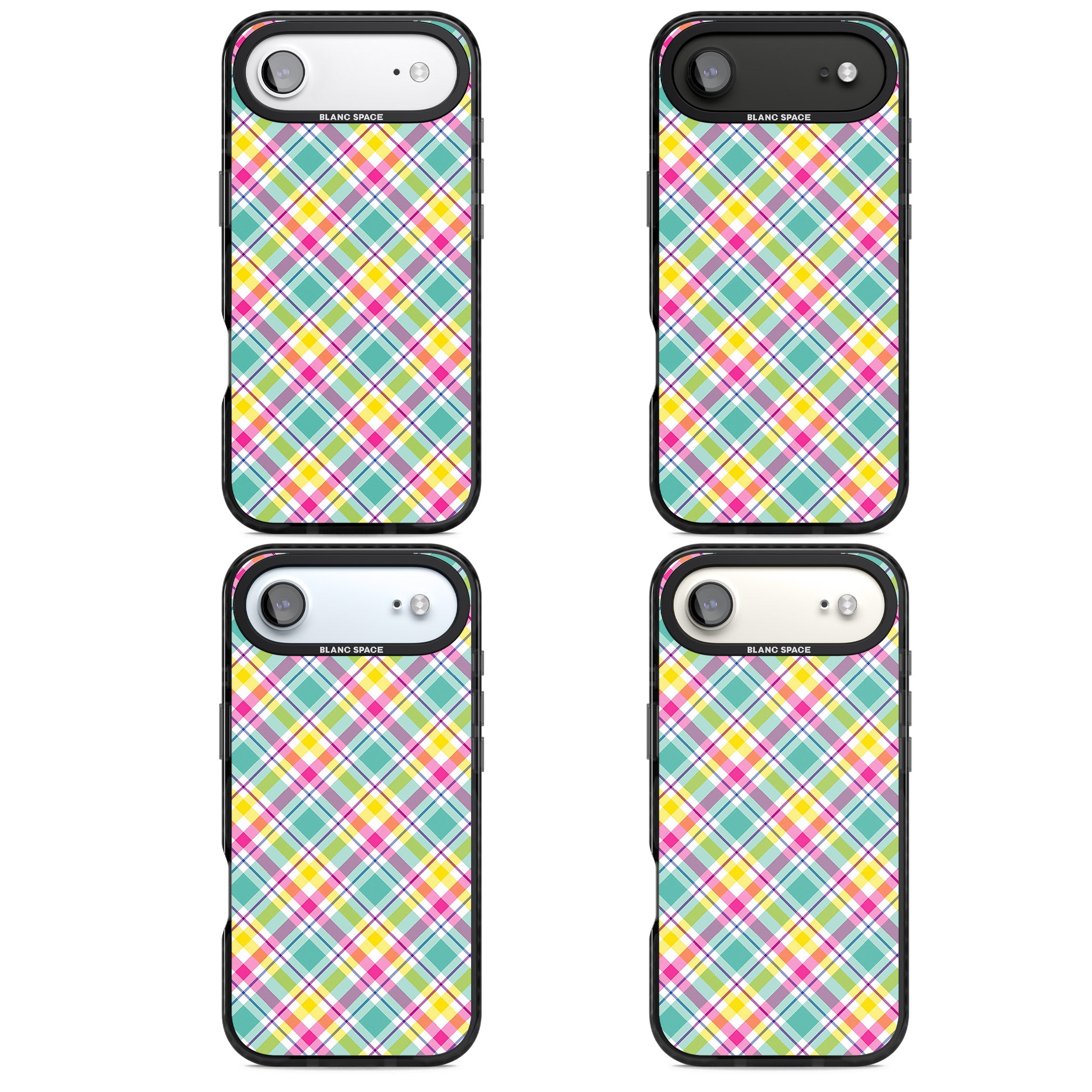 Crosshatch Plaid iPhone 17 Air Impact Pro Black Phone Case APT Impact Protection