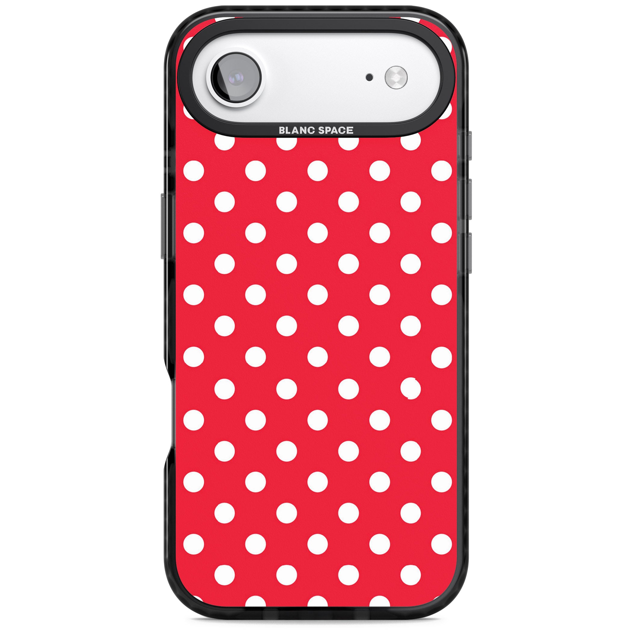 Designer Lava Red Polka Dot iPhone 17 Air Impact Pro Black Phone Case