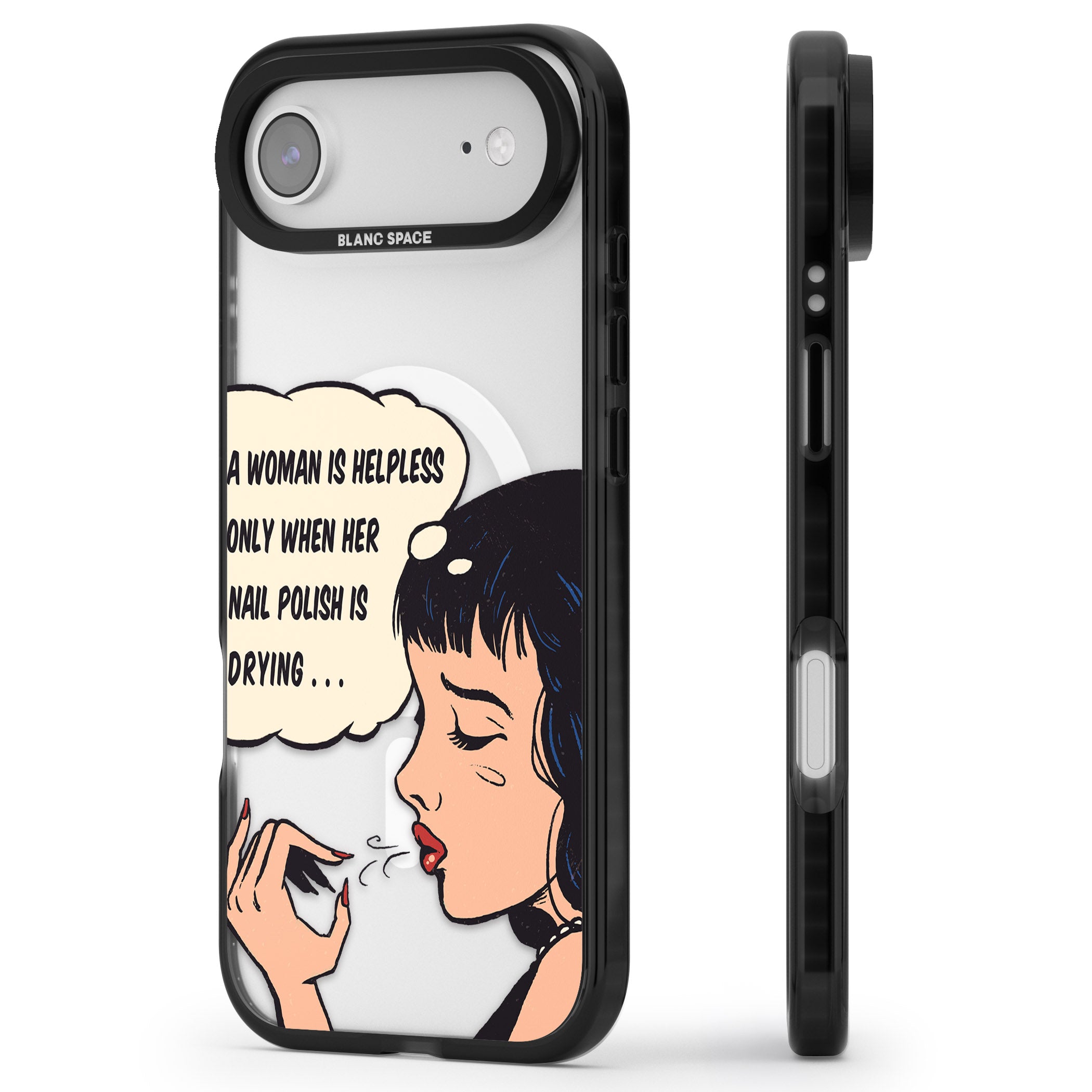 Drying Nails Pop Art iPhone 17 Air Impact Pro Black Phone Case Side Profile