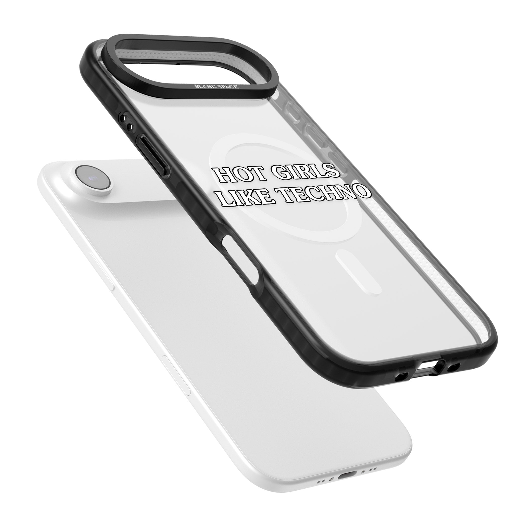 Hot Girls Like Techno iPhone 17 Air Impact Pro Black Phone Case Colours