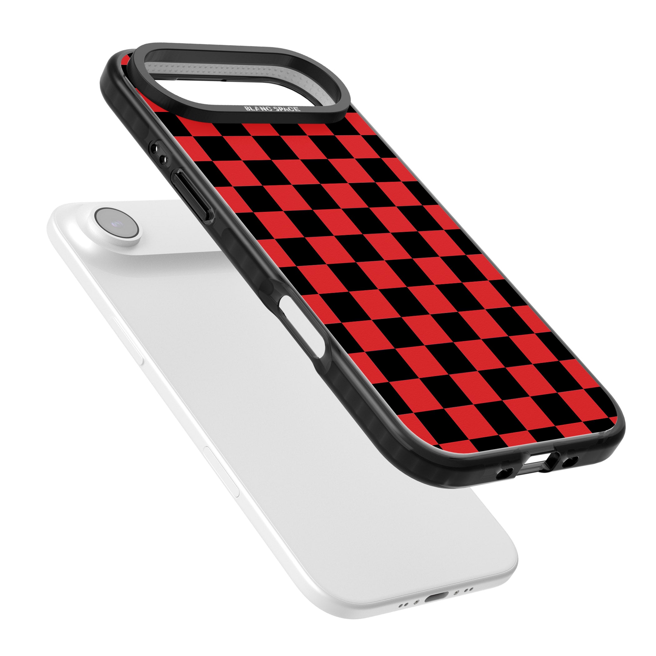 Red Black Checkered iPhone 17 Air Impact Pro Black Phone Case Colours