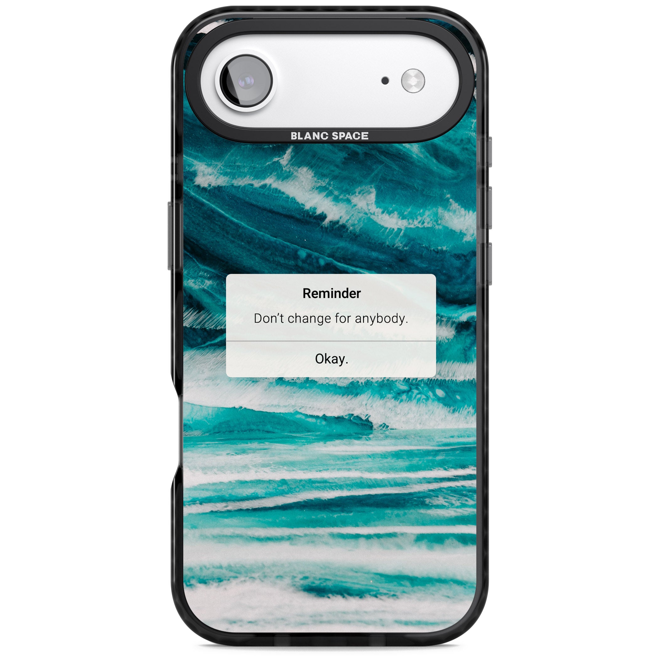 Ocean Vibe Reminder iPhone 17 Air Impact Pro Black Phone Case