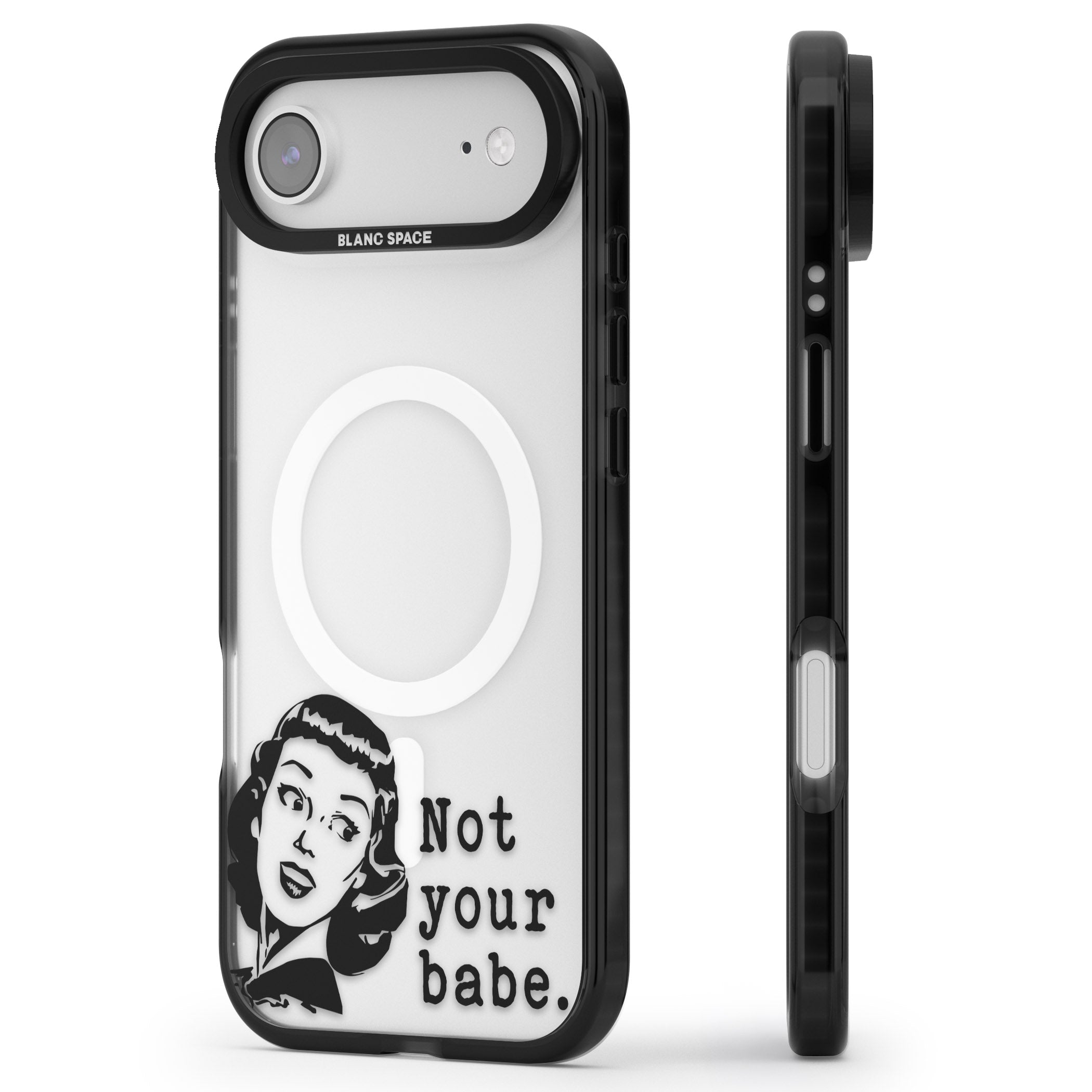 Not Your Babe iPhone 17 Air Impact Pro Black Phone Case Side Profile