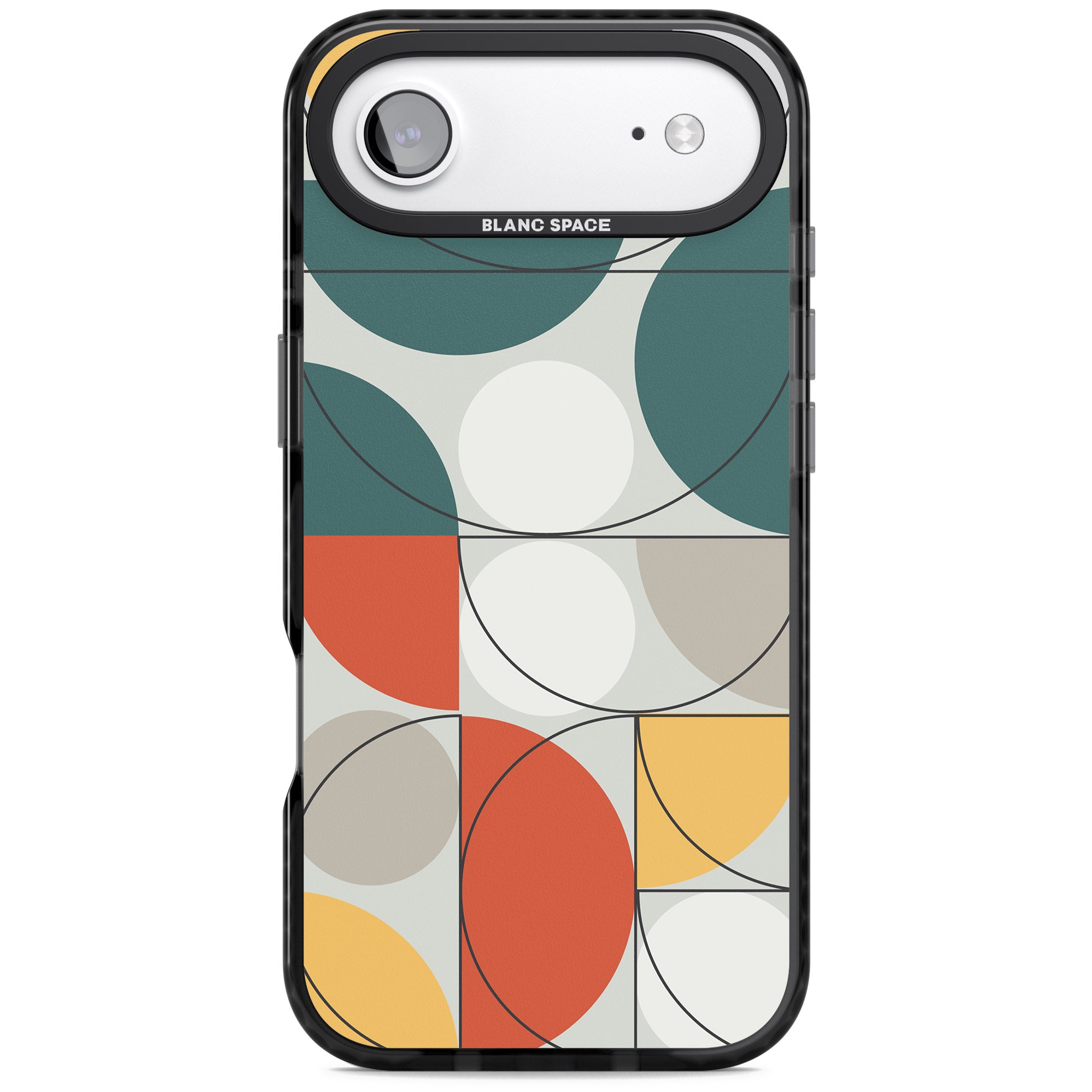 Modern Abstract Circle iPhone 17 Air Impact Pro Black Phone Case