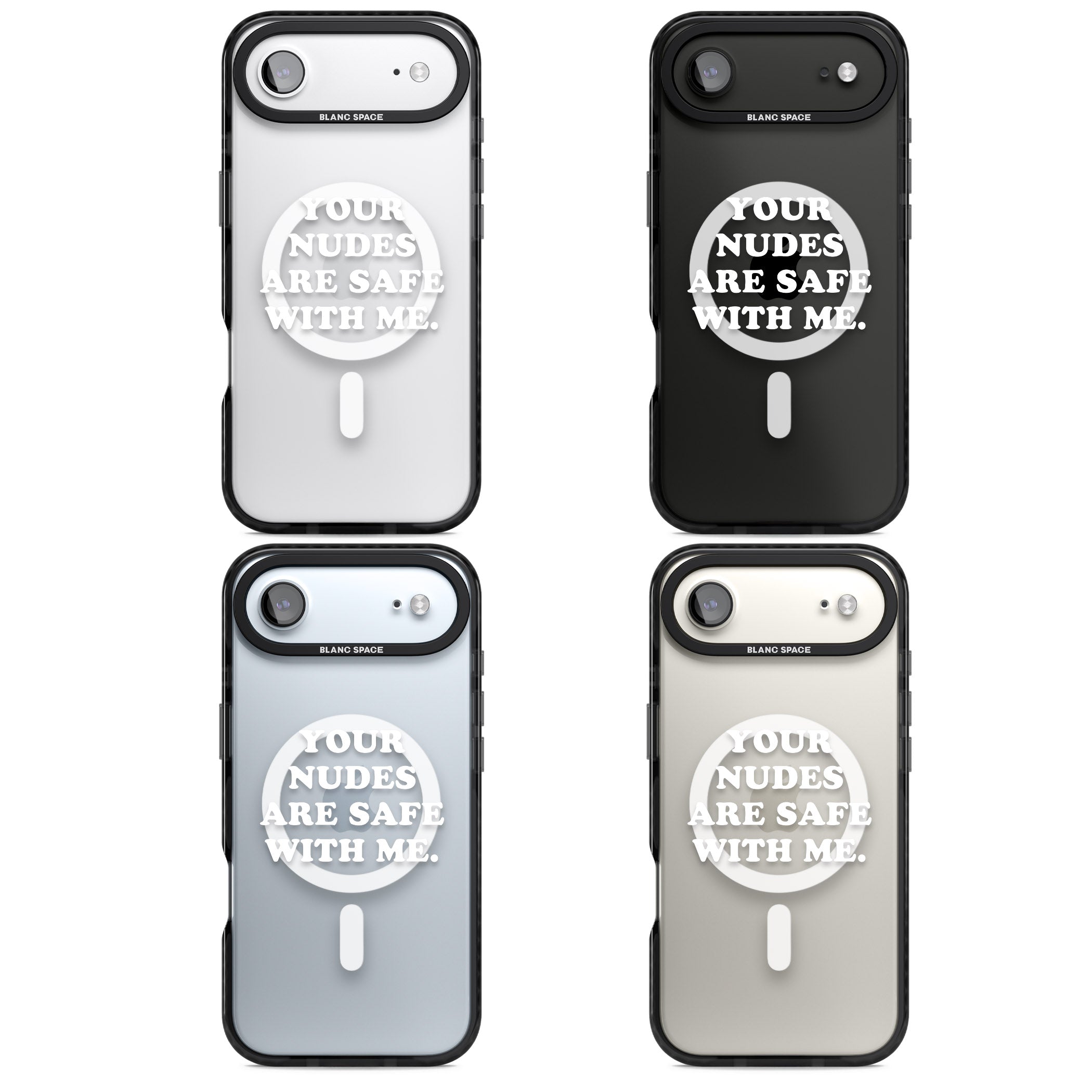 Your Nudes Are Safe White iPhone 17 Air Impact Pro Black Phone Case APT Impact Protection