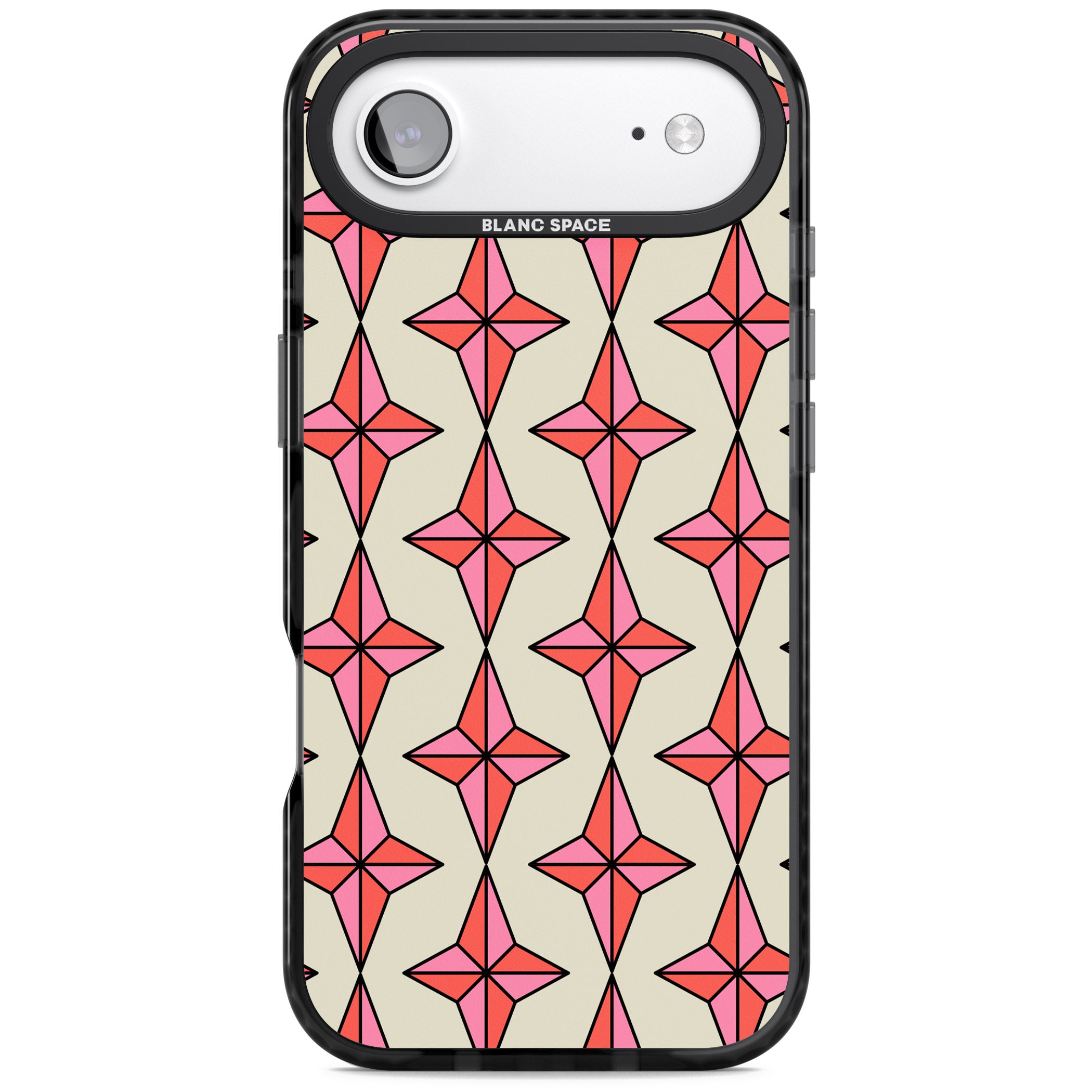 Rose Stars Pattern iPhone 17 Air Impact Pro Black Phone Case