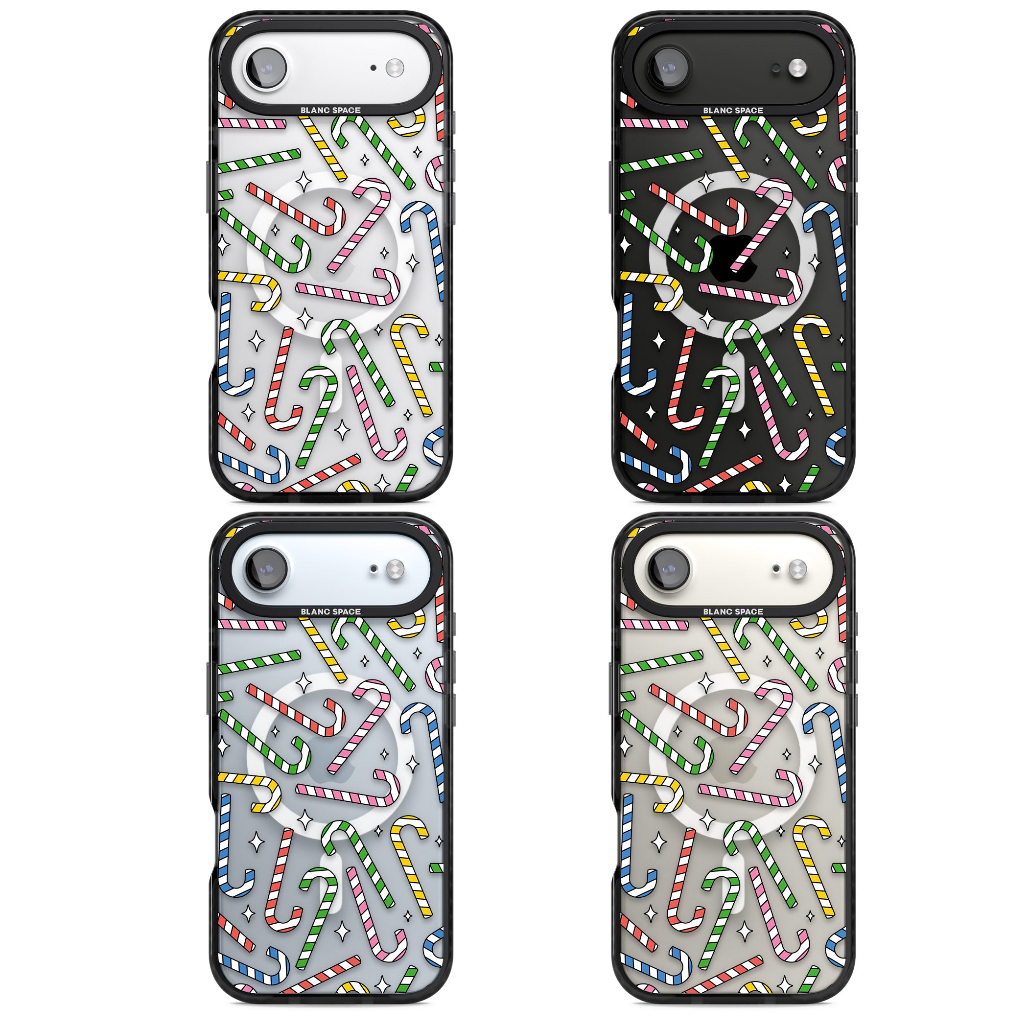 Colourful Stars & Candy Canes iPhone 17 Air Impact Pro Black Phone Case APT Impact Protection