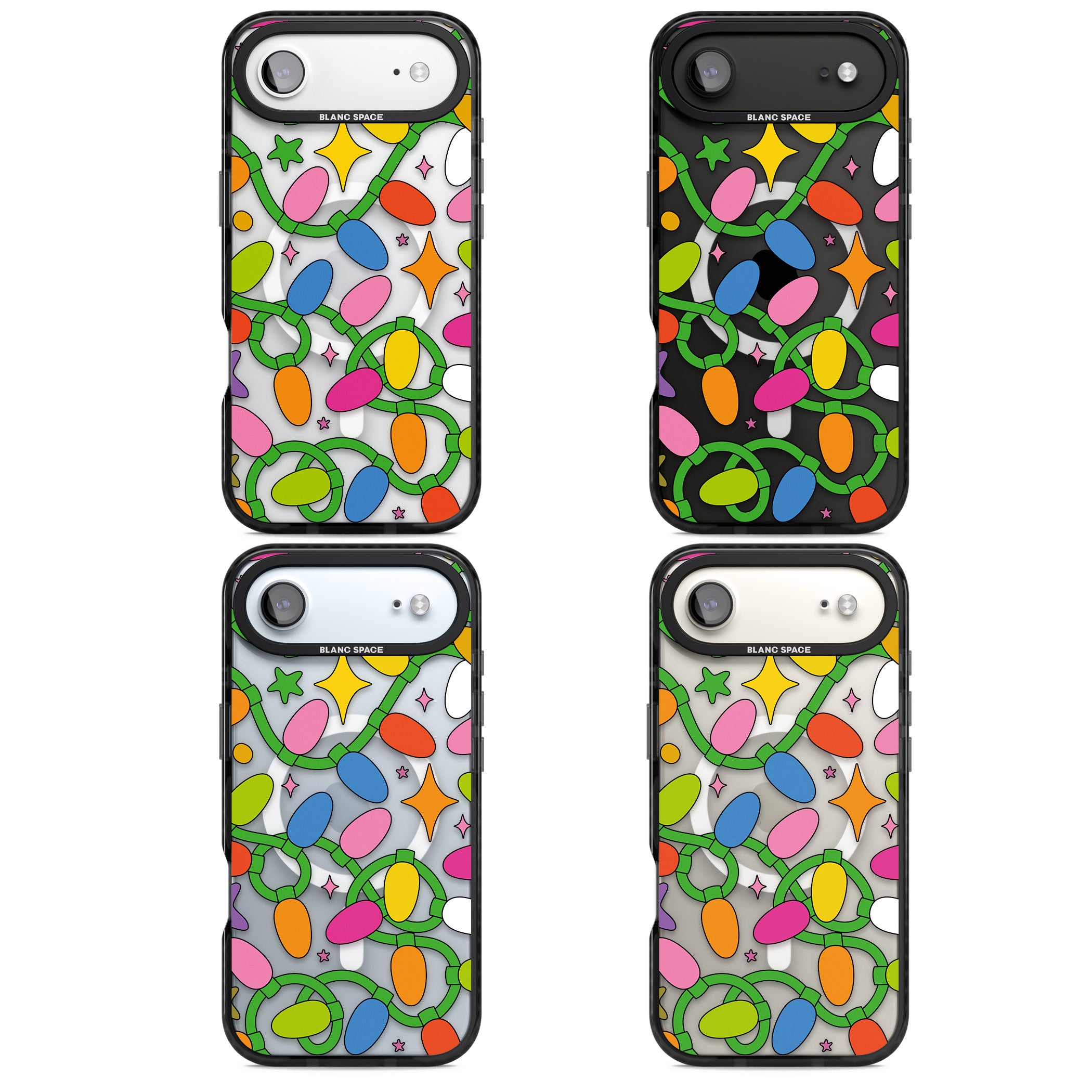 Festive Lights Pattern iPhone 17 Air Impact Pro Black Phone Case APT Impact Protection
