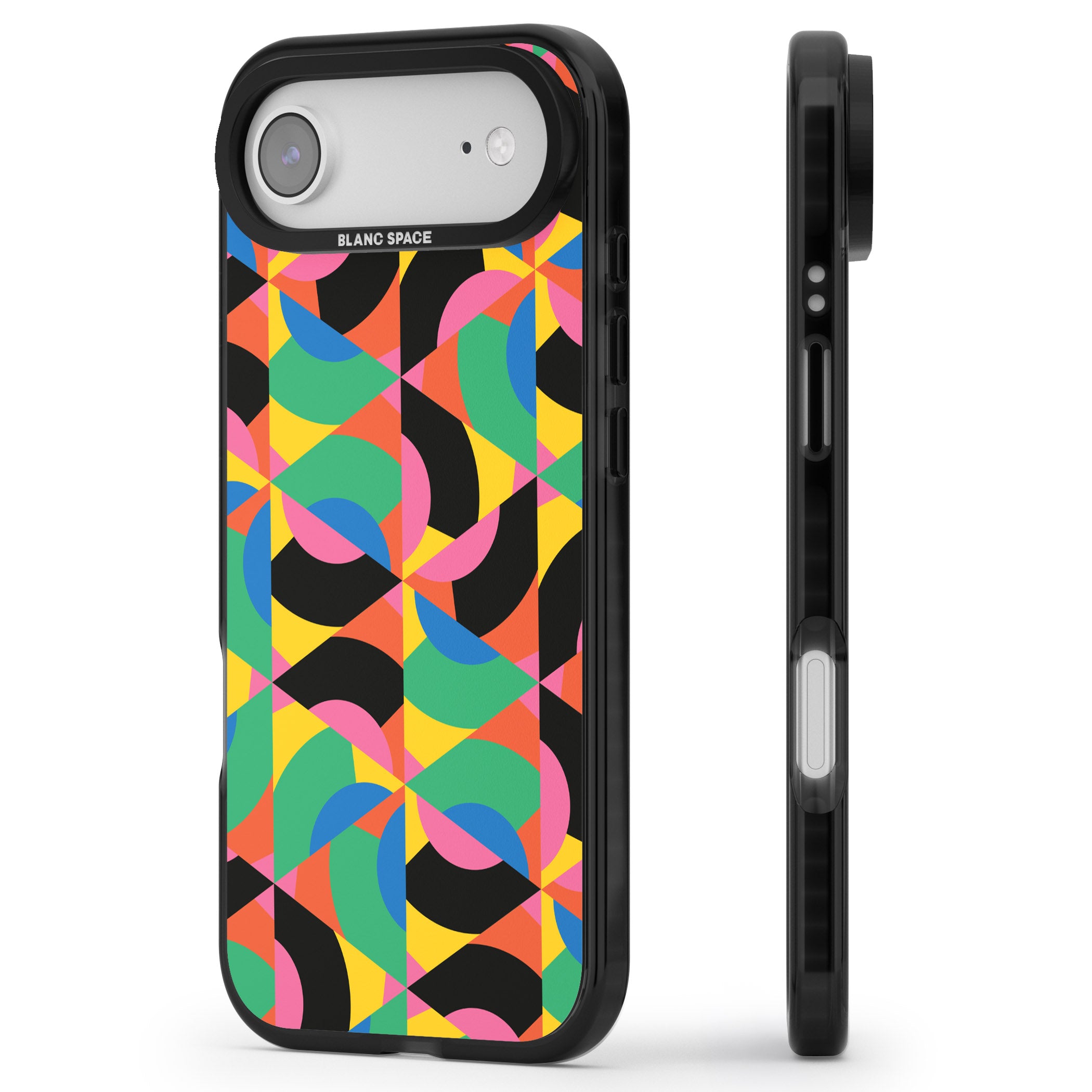 Abstract Carnival iPhone 17 Air Impact Pro Black Phone Case Side Profile