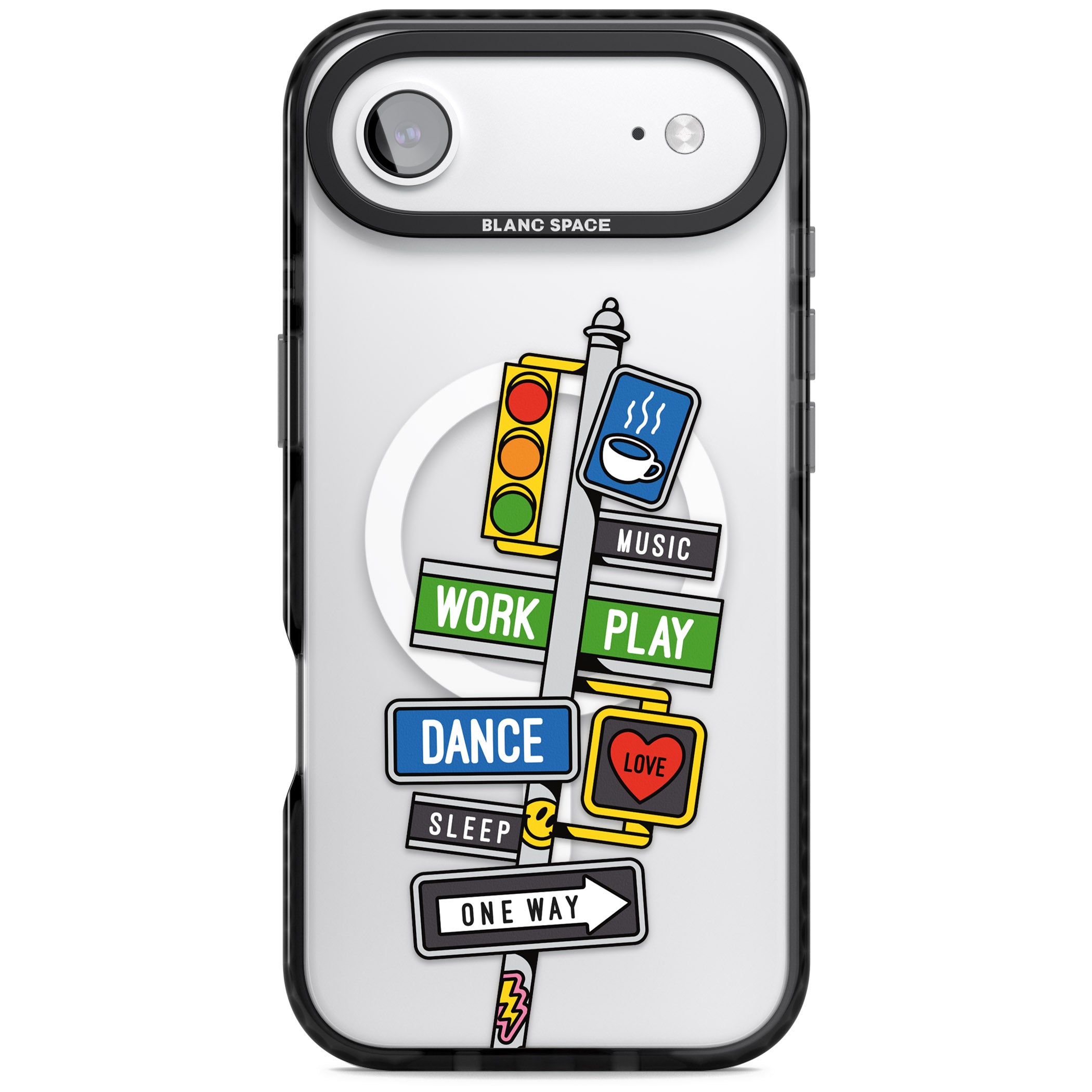 Mood Street Signs iPhone 17 Air Impact Pro Black Phone Case