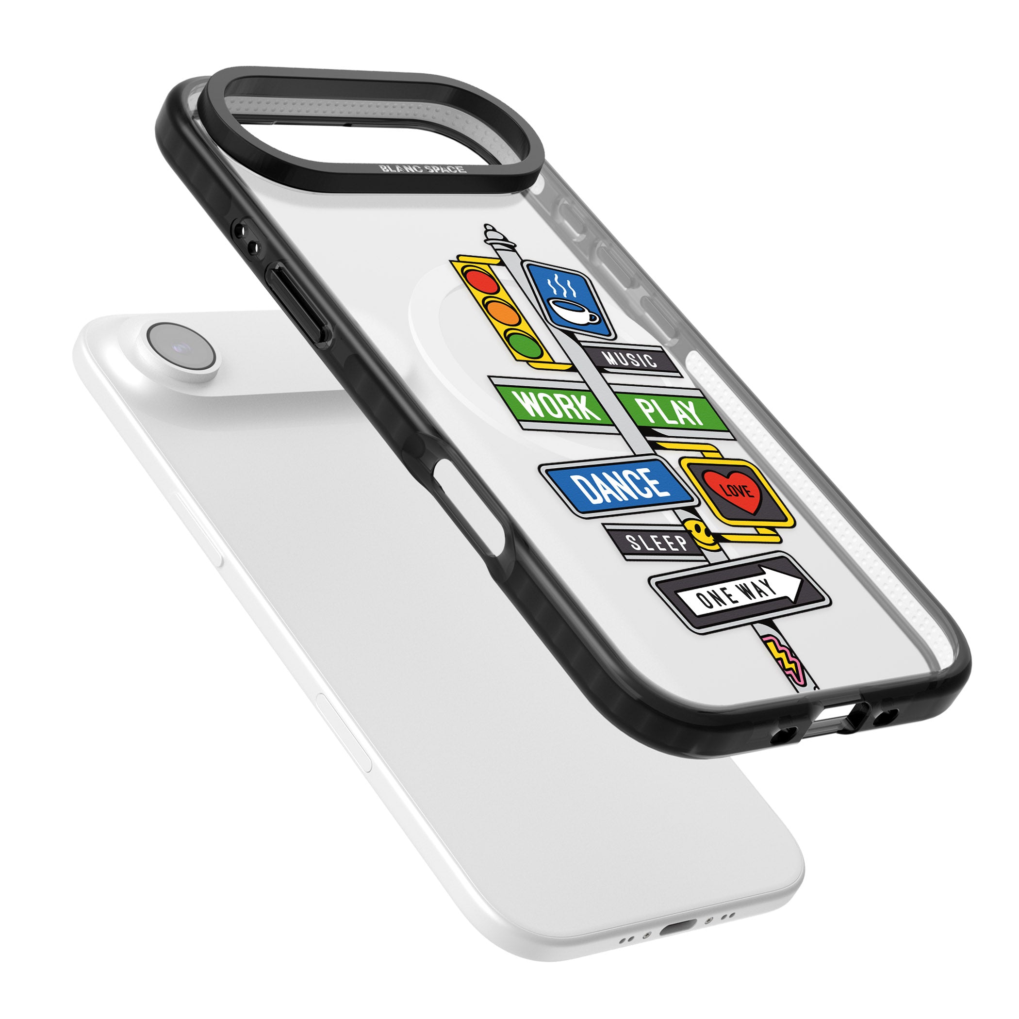 Mood Street Signs iPhone 17 Air Impact Pro Black Phone Case Colours