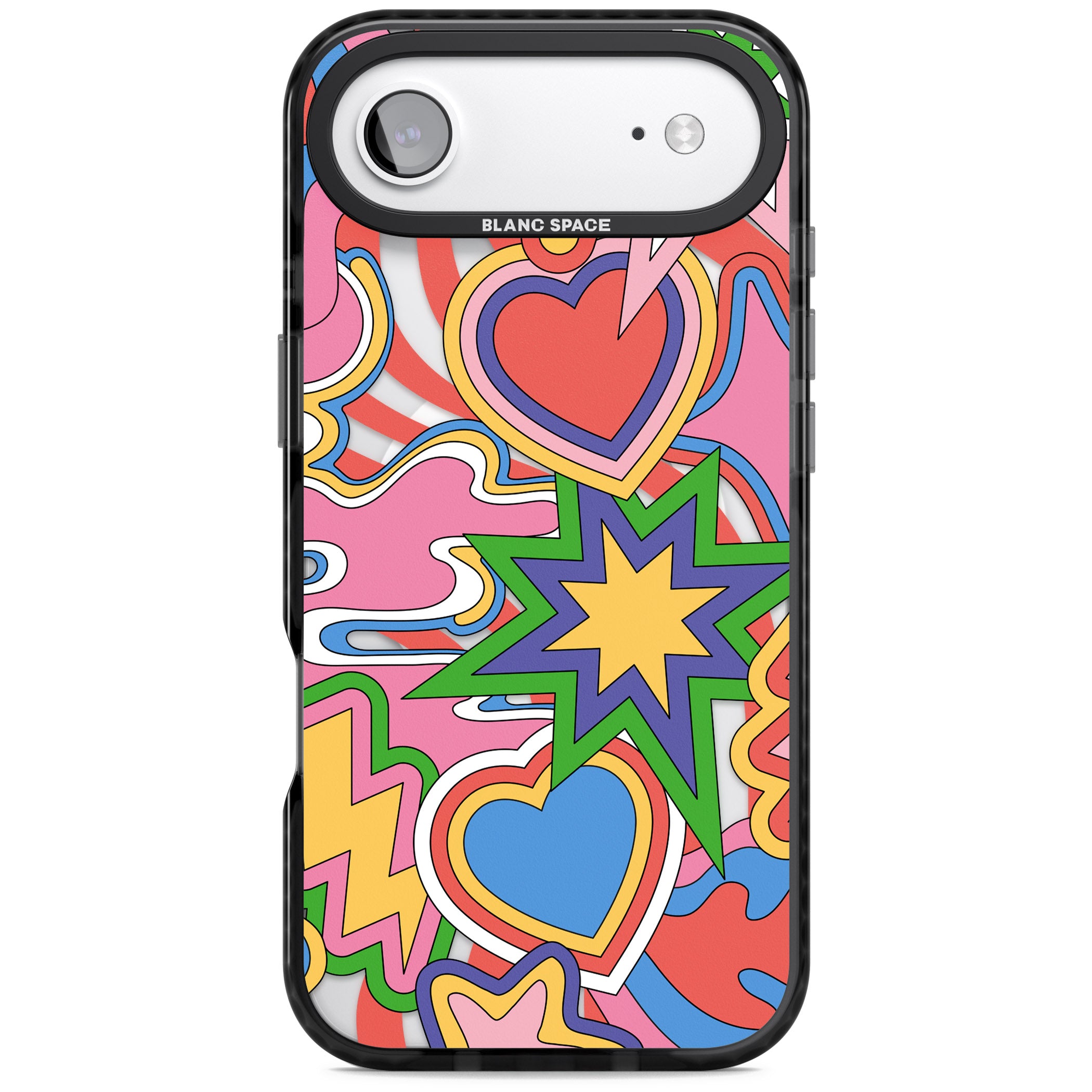 Psychedelic Pop Art Explosion iPhone 17 Air Impact Pro Black Phone Case