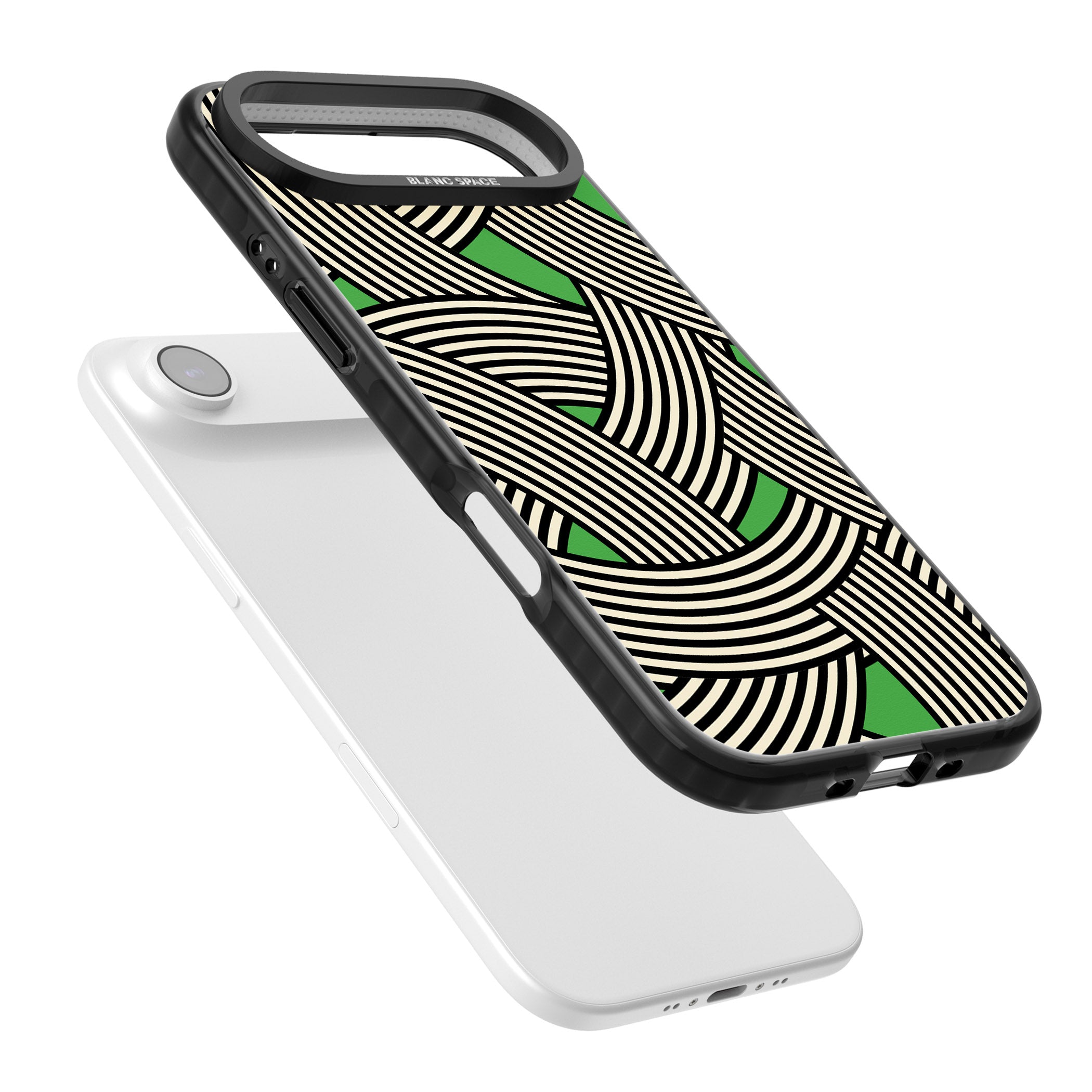 Green Optic Waves iPhone 17 Air Impact Pro Black Phone Case Colours