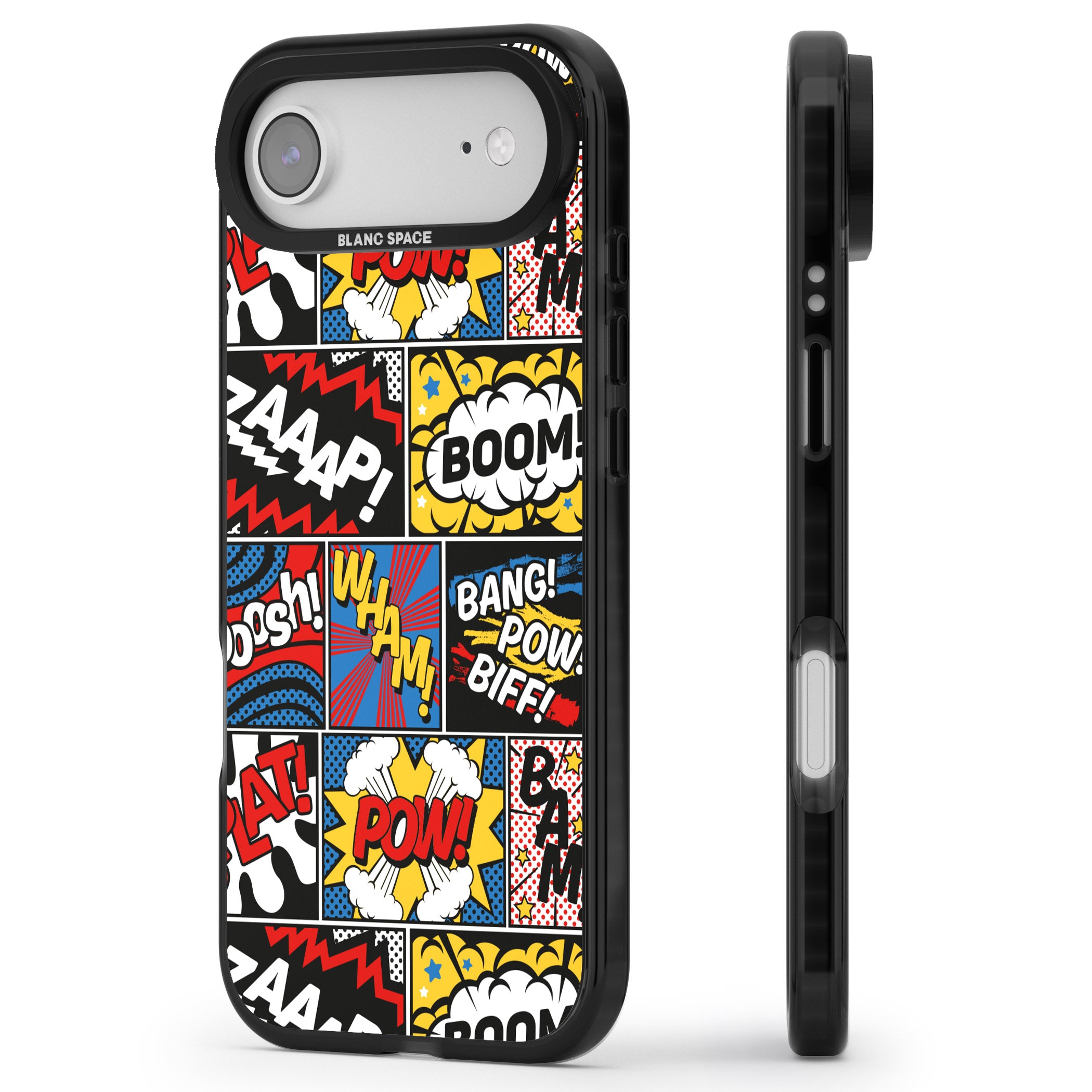 Onomatopoeia iPhone 17 Air Impact Pro Black Phone Case Side Profile
