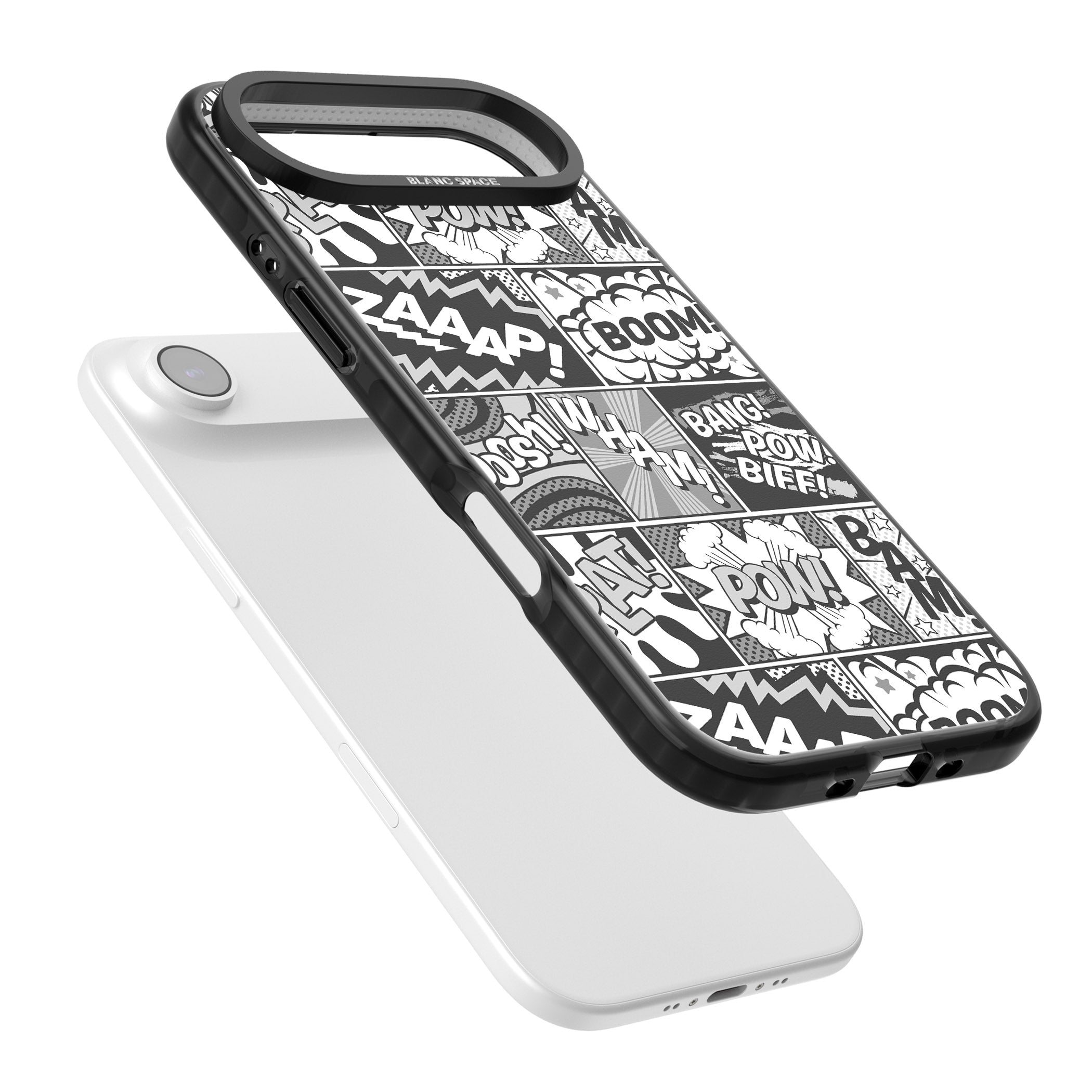 Onomatopoeia (Black & White) iPhone 17 Air Impact Pro Black Phone Case Colours