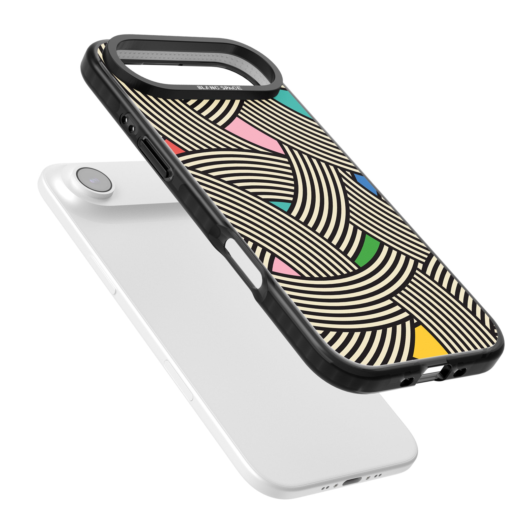 Multicolour Optic Waves iPhone 17 Air Impact Pro Black Phone Case Colours