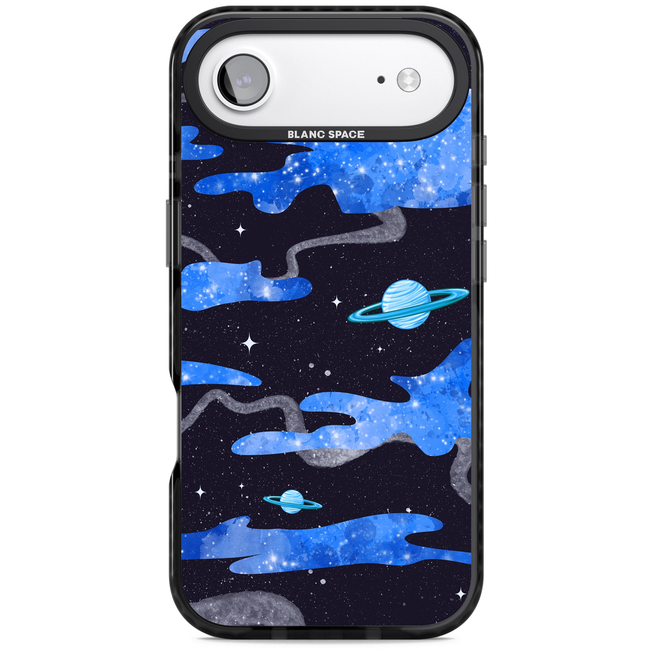 Blue Galaxy iPhone 17 Air Impact Pro Black Phone Case